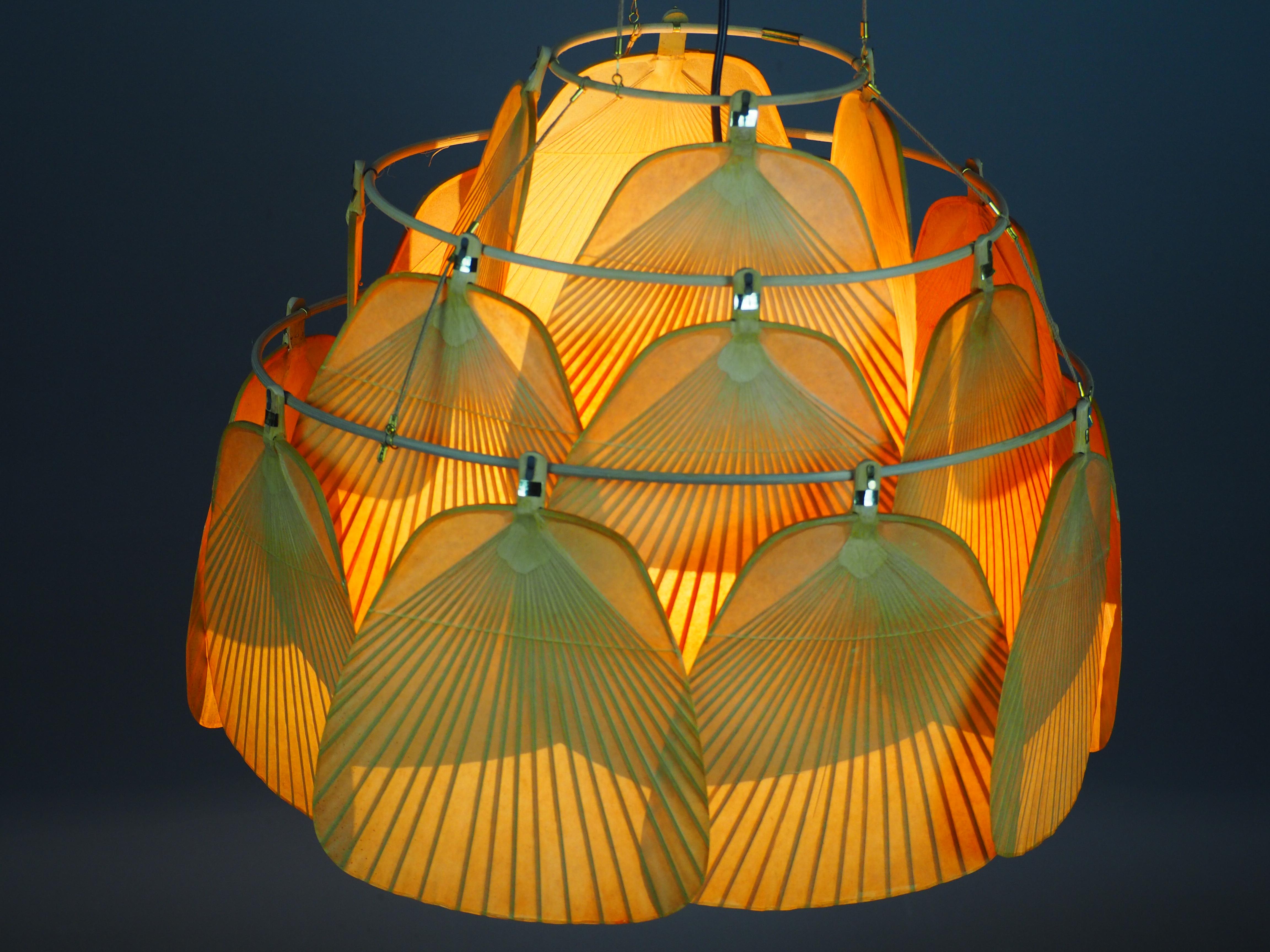 Rare Uchiwa JU-KU Chandelier by Ingo Maurer, circa 1970s 4