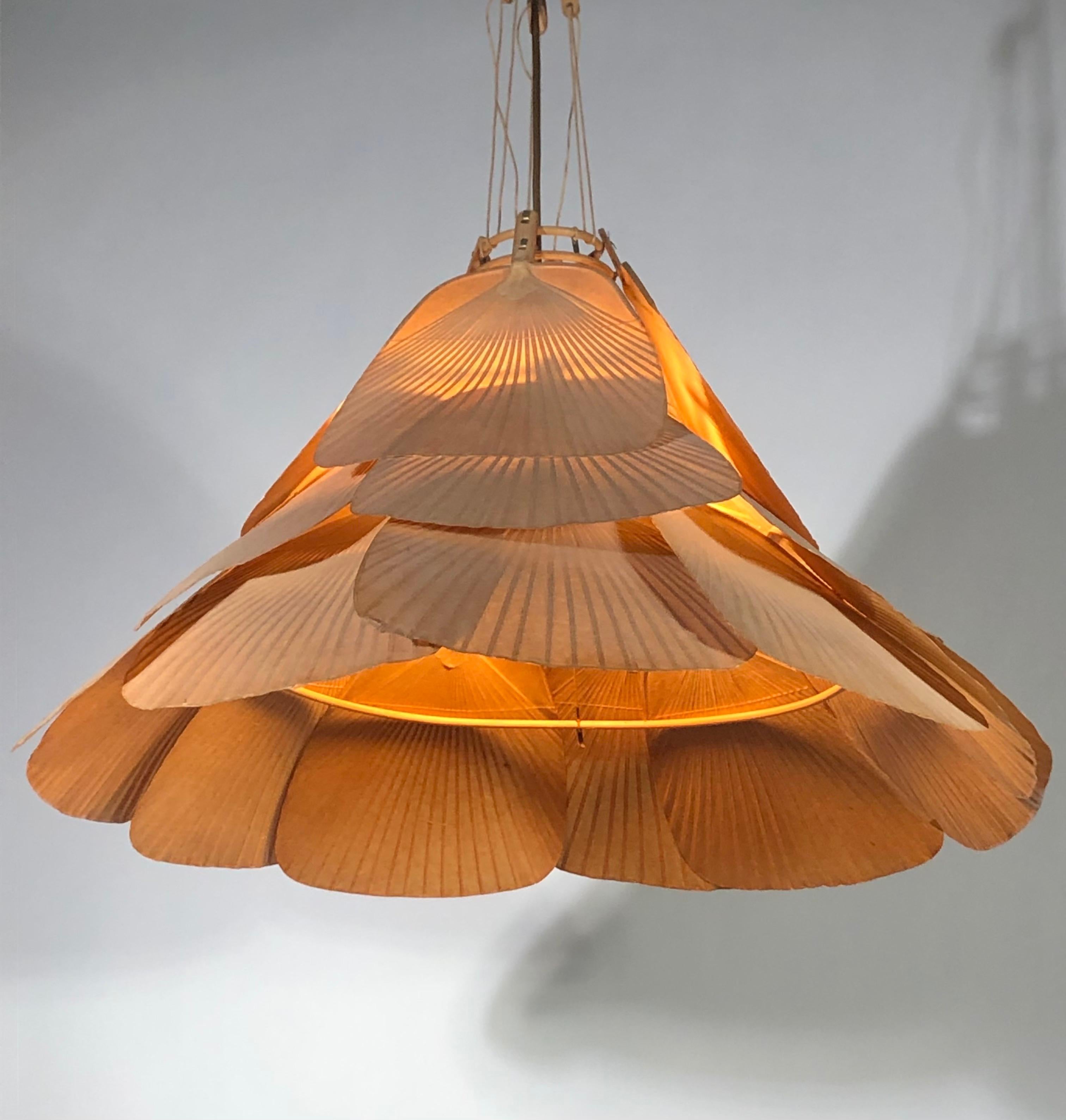 Rare Uchiwa JU-YON Chandelier by Ingo Maurer, circa 1970s 2