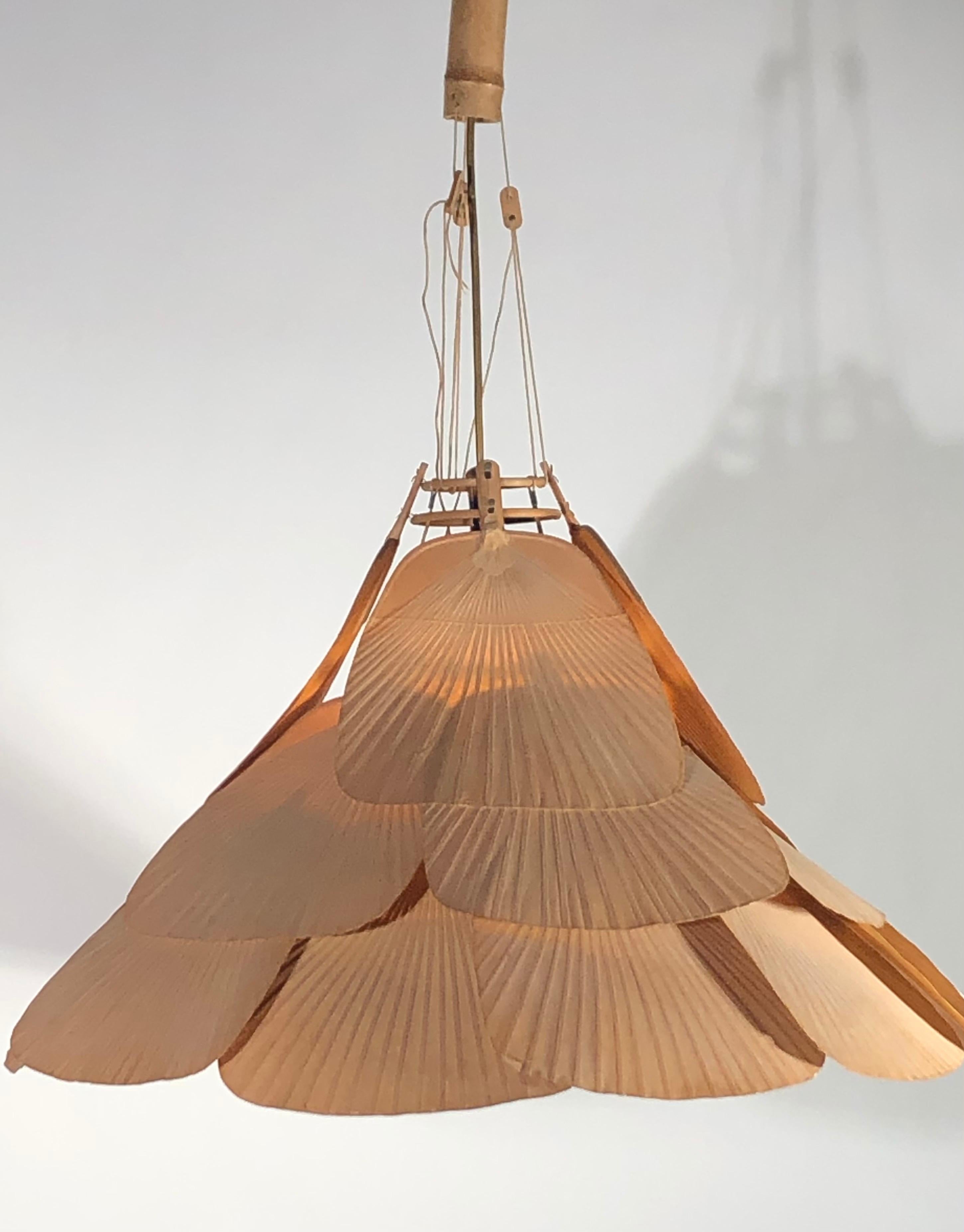 Rare Uchiwa JU-YON Chandelier by Ingo Maurer, circa 1970s 3