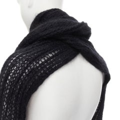 selten UNDERCOVER schwarze Wolle lose stricken extra lange Shrug Handschuhe Schal
