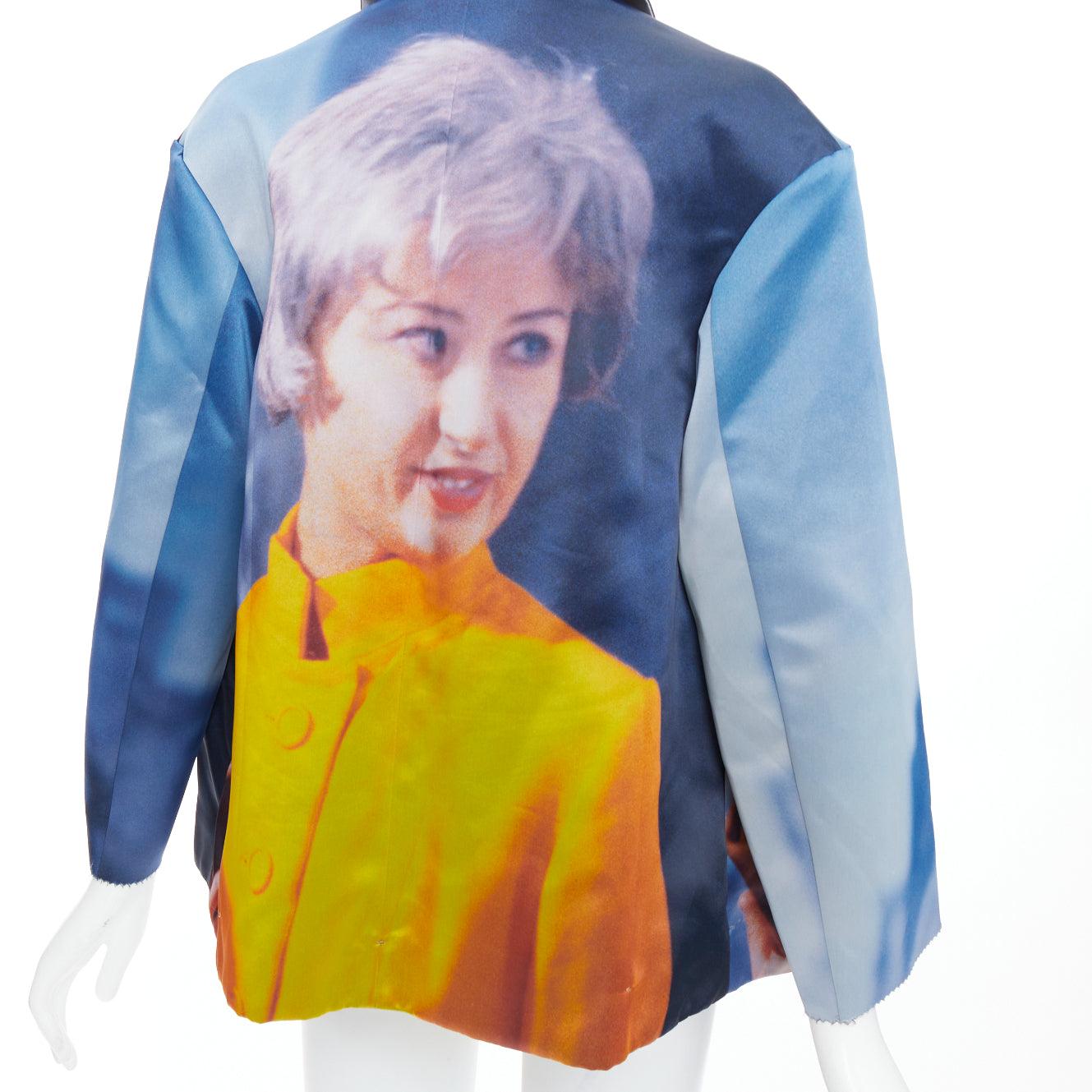 rare UNDERCOVER Cindy Sherman print blue yellow polyester silk jacket JP2 M For Sale 2