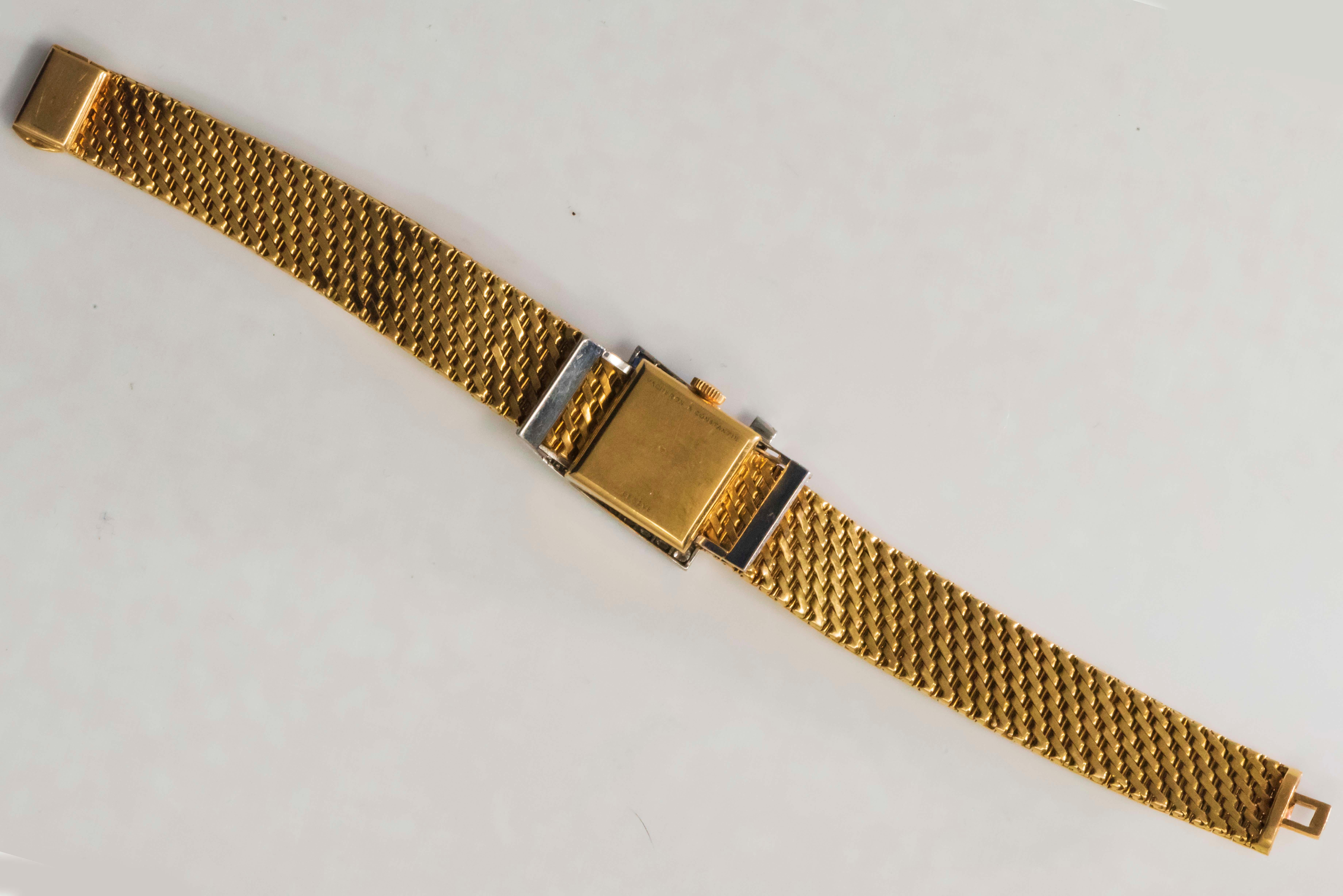 1960s 18Kt Vacheron Constantin Asymmetrical Sapphire Diamond Wristwatch 11