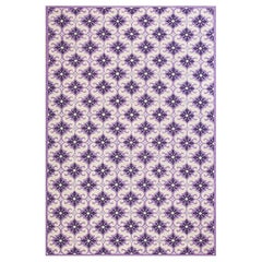 Seltene
einzigartige geometrische Muster Zeitgenössische handgewebte Nadelspitze FlatWeave Teppich