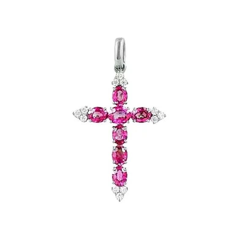 White Gold 14K Cross 
Diamond 12-RND-0,15-G/VS1A
Ruby 7-1,62 ct

Weight 1,62 grams

It is our honor to create fine jewelry, and it’s for that reason that we choose to only work with high-quality, enduring materials that can almost immediately turn