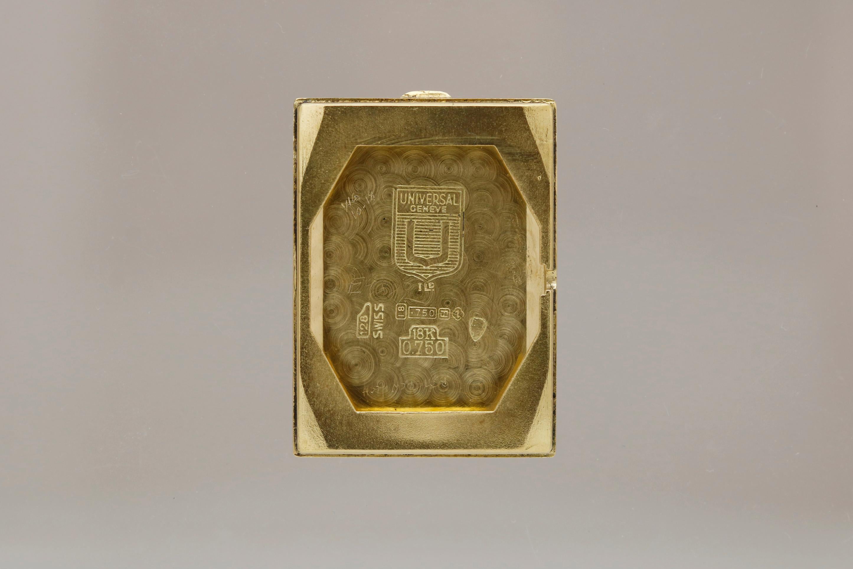 Seltene Universal Genève Referenz 18915 Gelbgold-Armbanduhr, um 1856 6