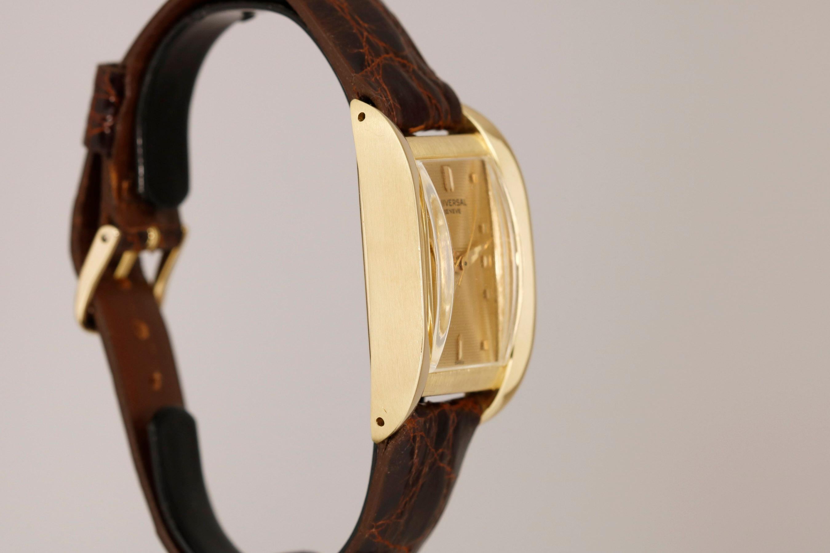Seltene Universal Genève Referenz 18915 Gelbgold-Armbanduhr, um 1856 für Damen oder Herren