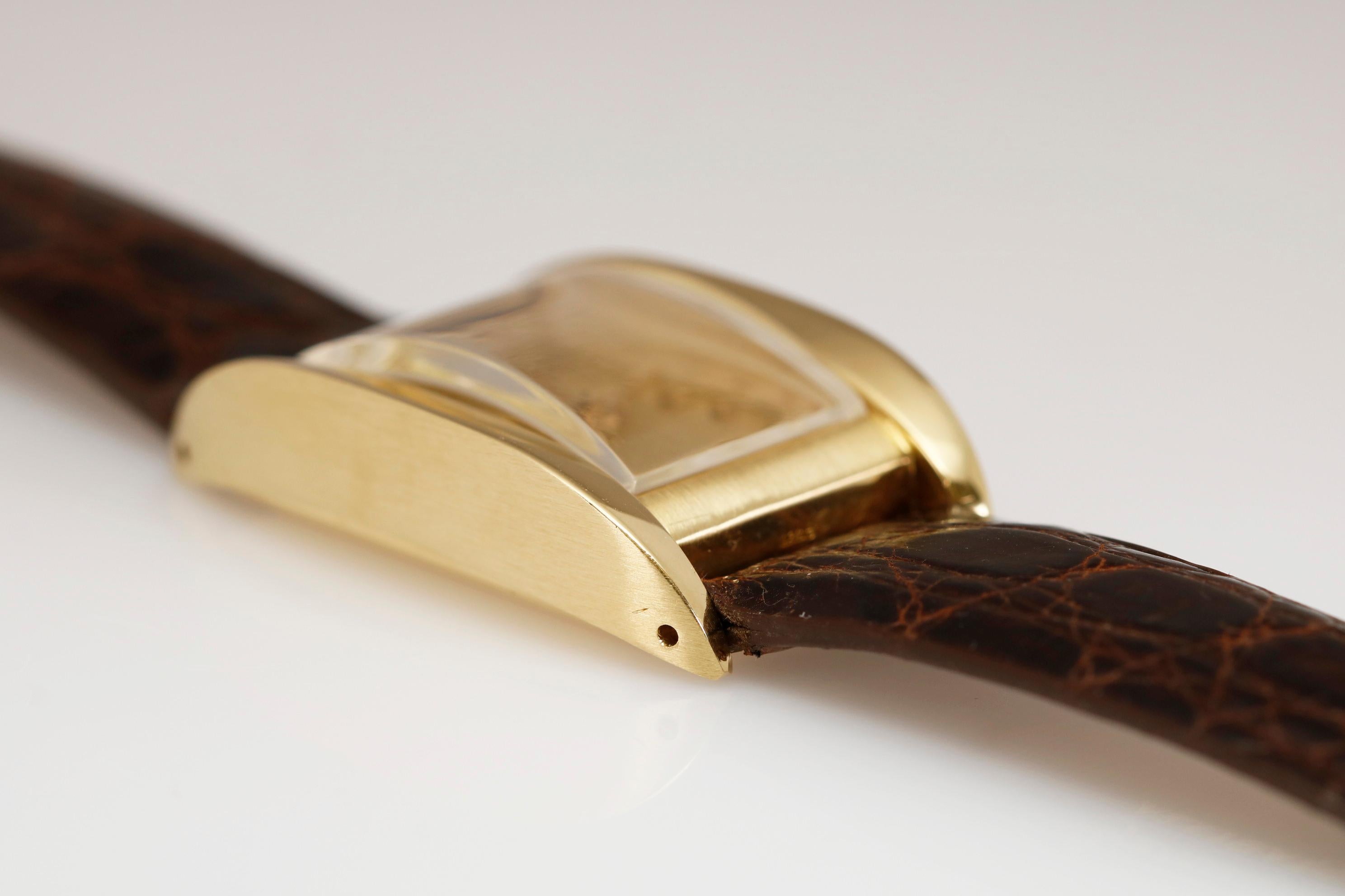 Seltene Universal Genève Referenz 18915 Gelbgold-Armbanduhr, um 1856 4