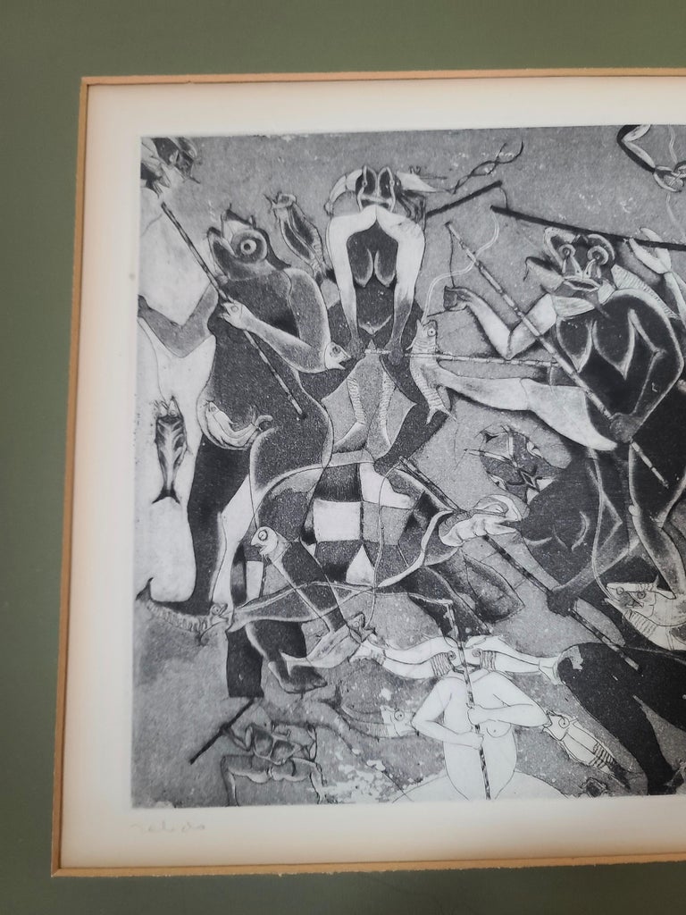 Rare Untitled Etching by Mexican Master Francisco Toledo 3/25, 1971 In Good Condition For Sale In San Diego, CA
