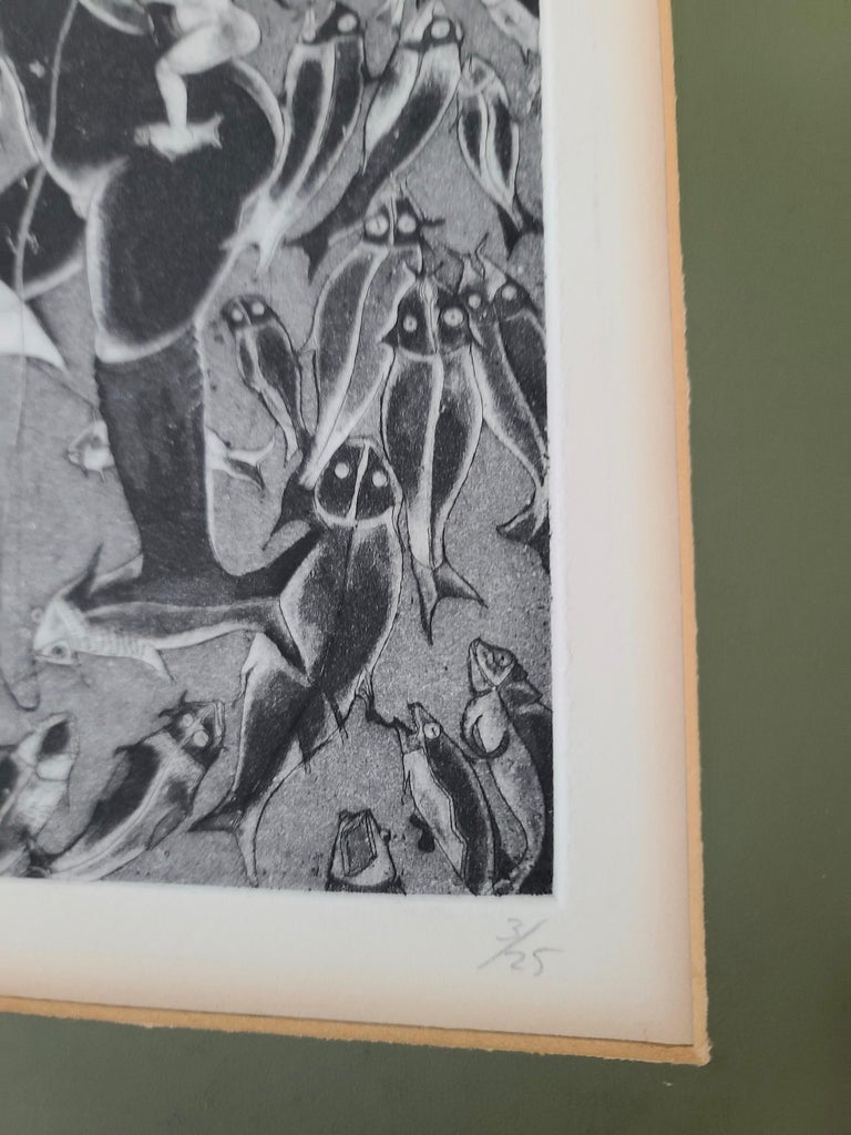 Late 20th Century Rare Untitled Etching by Mexican Master Francisco Toledo 3/25, 1971 For Sale