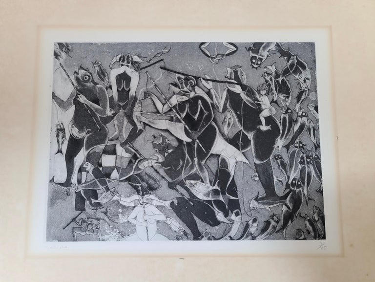 Paper Rare Untitled Etching by Mexican Master Francisco Toledo 3/25, 1971 For Sale