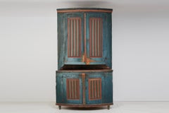 Rare Untouched Antique Swedish Gustavian Corner Cabinet