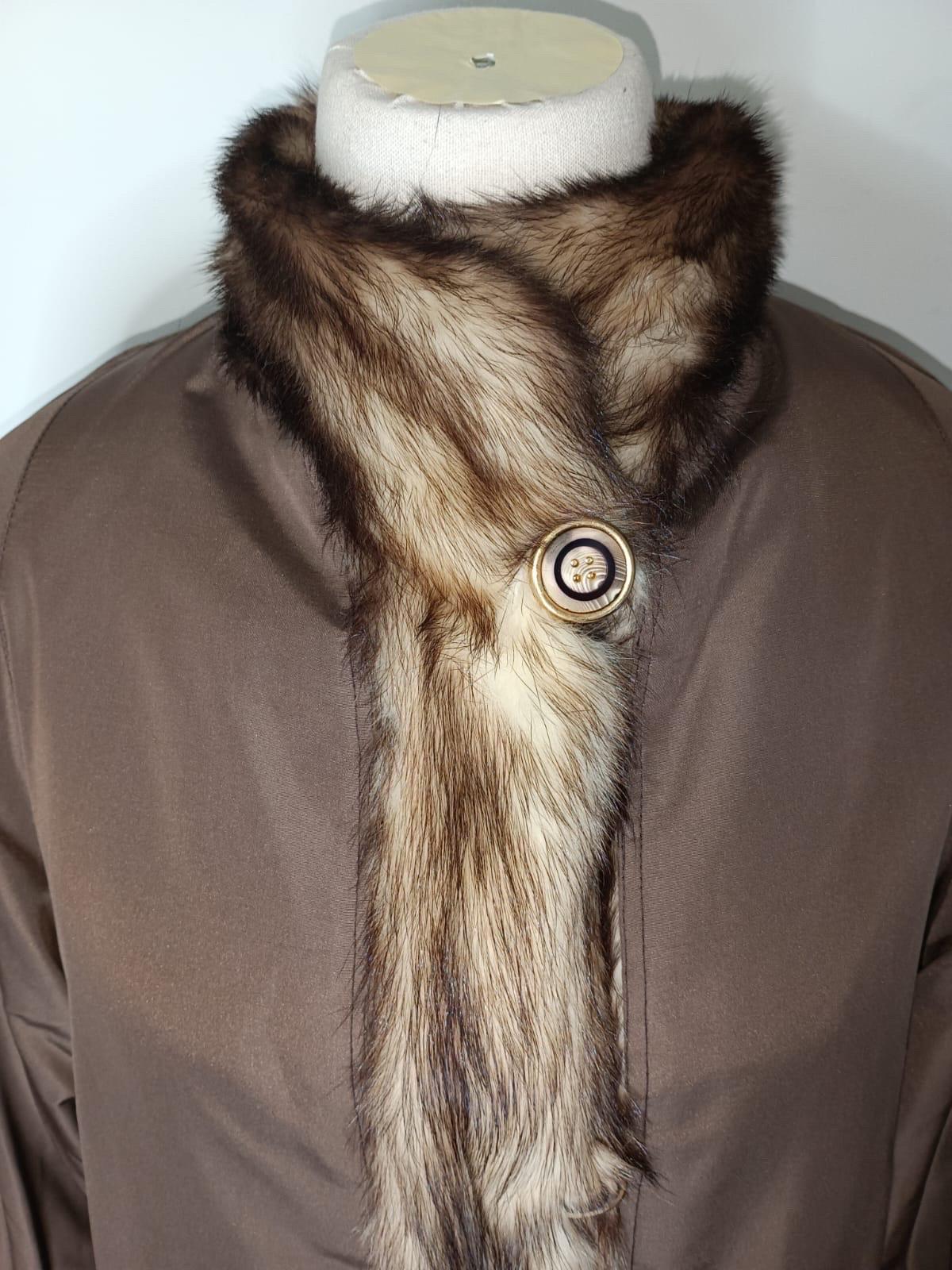 Rare Unused Vintage German sable fur coat size 10 For Sale 12