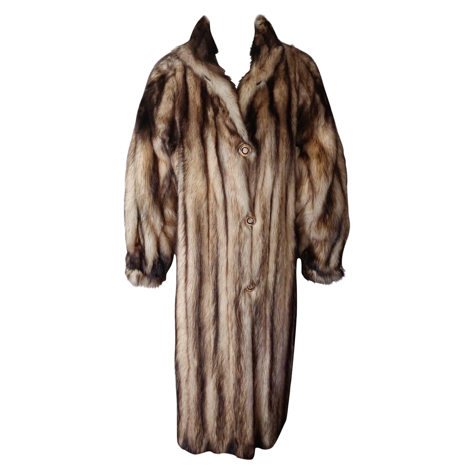 Raro cappotto di pelliccia di zibellino tedesco vintage non usato taglia 10