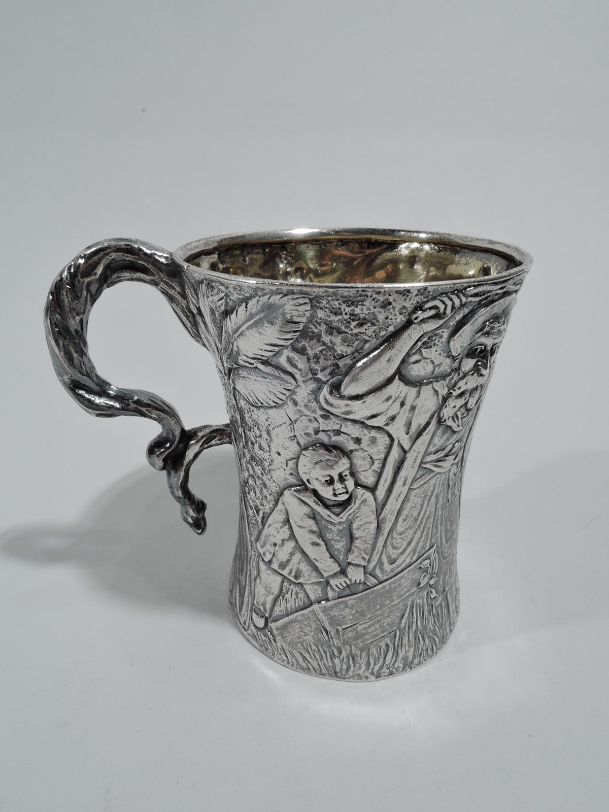 Art Nouveau Rare & Unusual Antique American Sterling Silver Baby Cup by Tiffany
