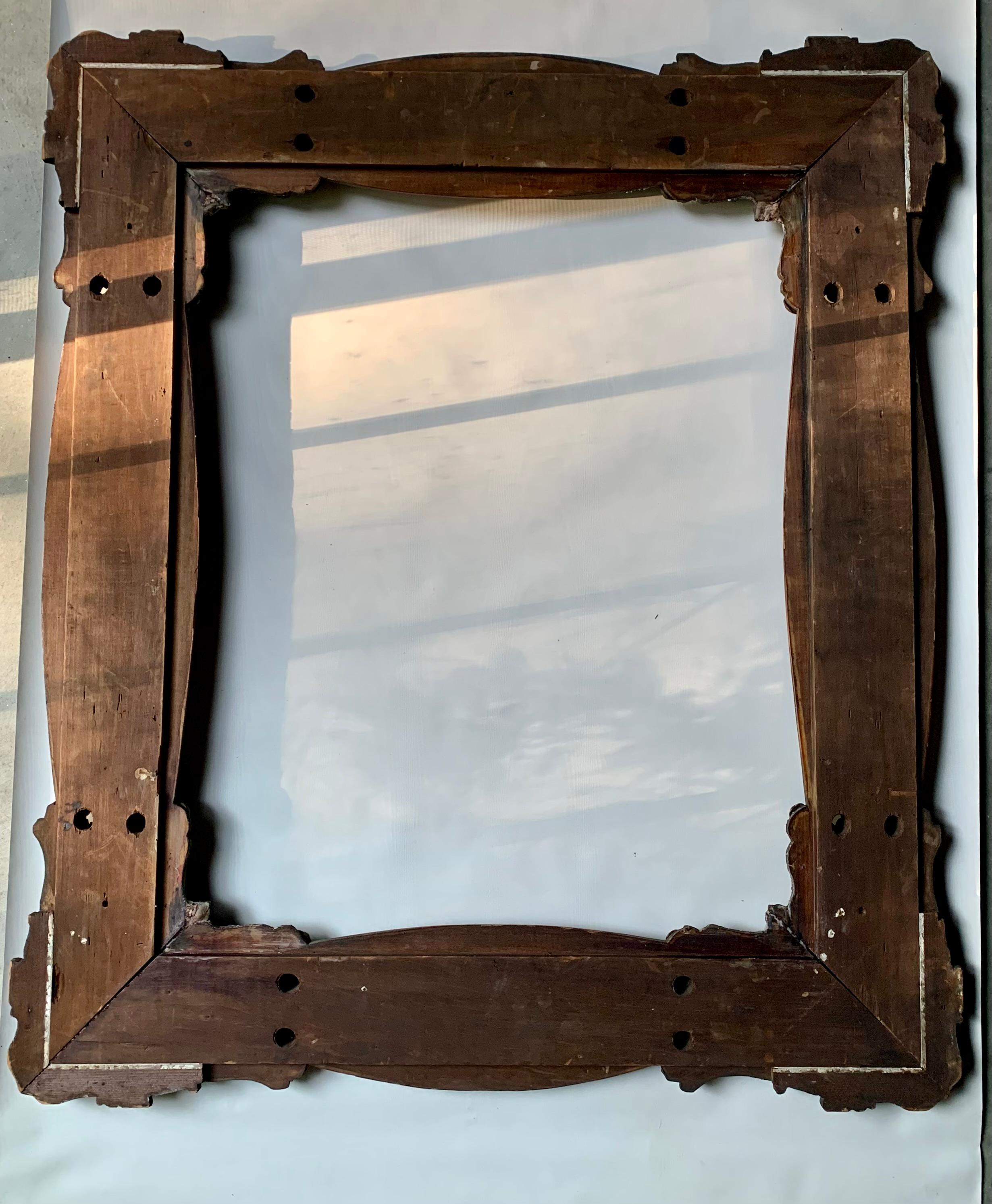 Rare Unusual Antique Art Nouveau Arts and Crafts Figured Oak Parcel Gilt Mirror For Sale 6