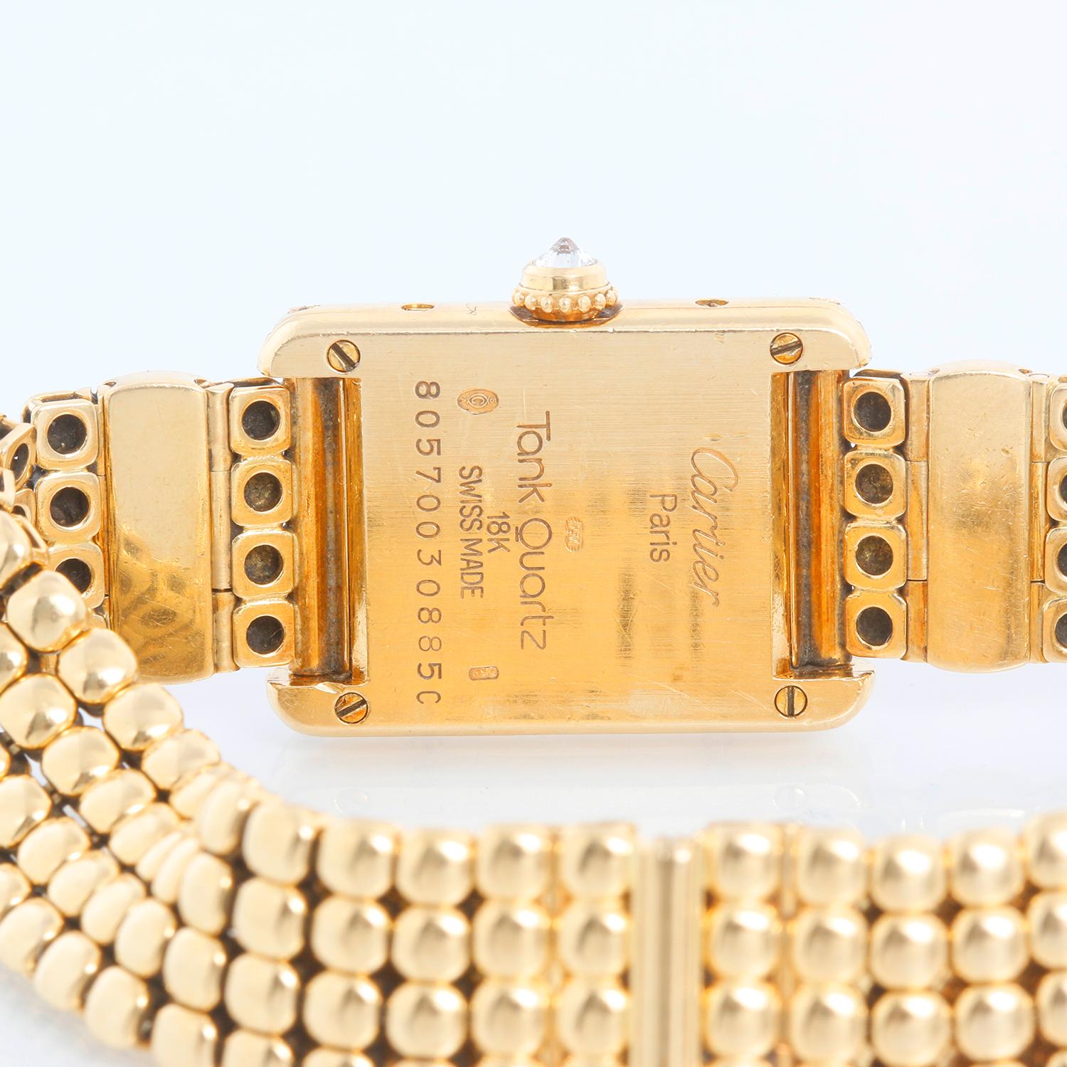 Cartier, rare et inhabituelle montre Tank en or jaune 18 carats pour femmes 8057 en vente 1