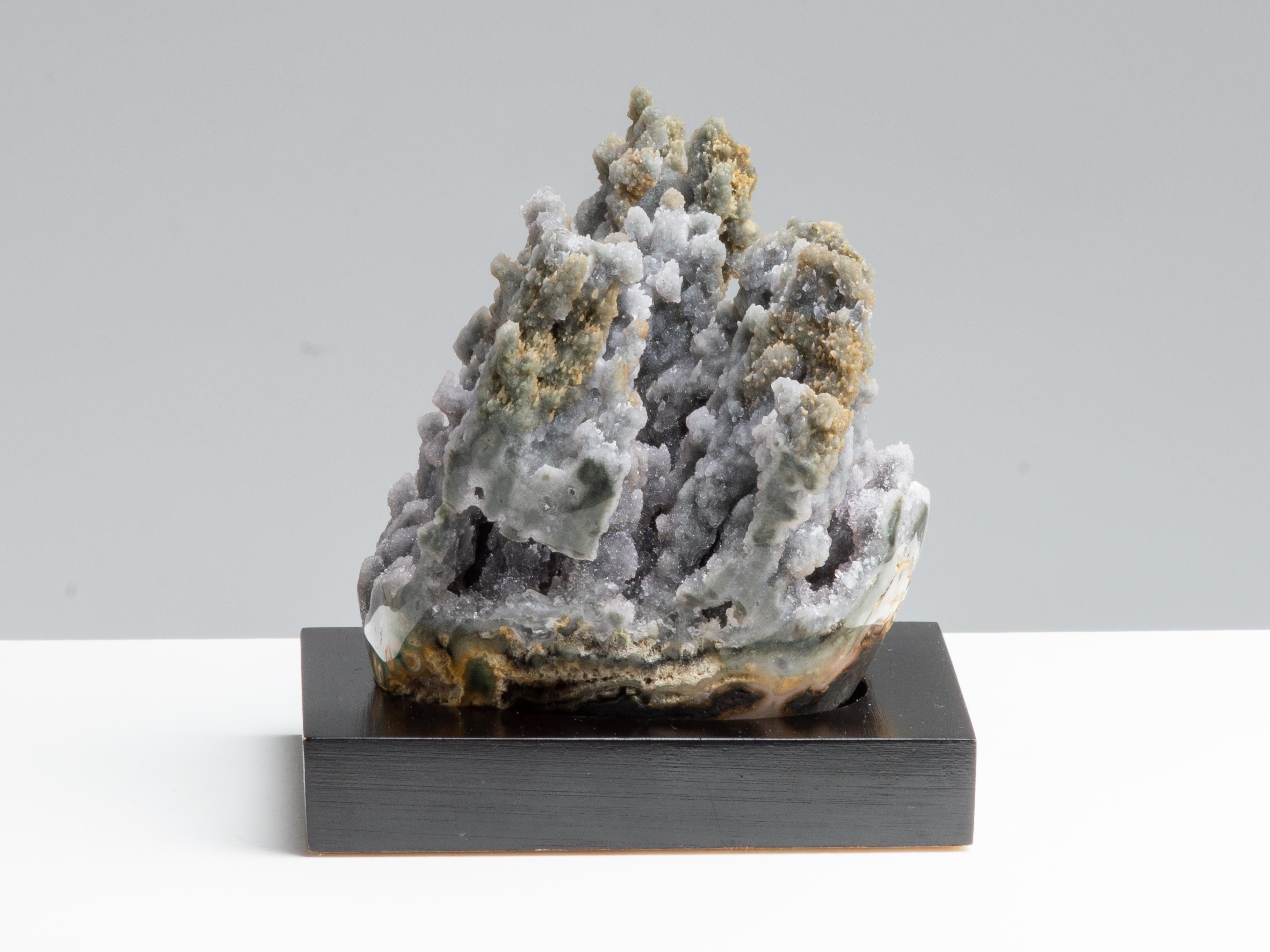 Uruguayan Rare Unusual Mineral Formation of Grey Druze and White Quartz For Sale