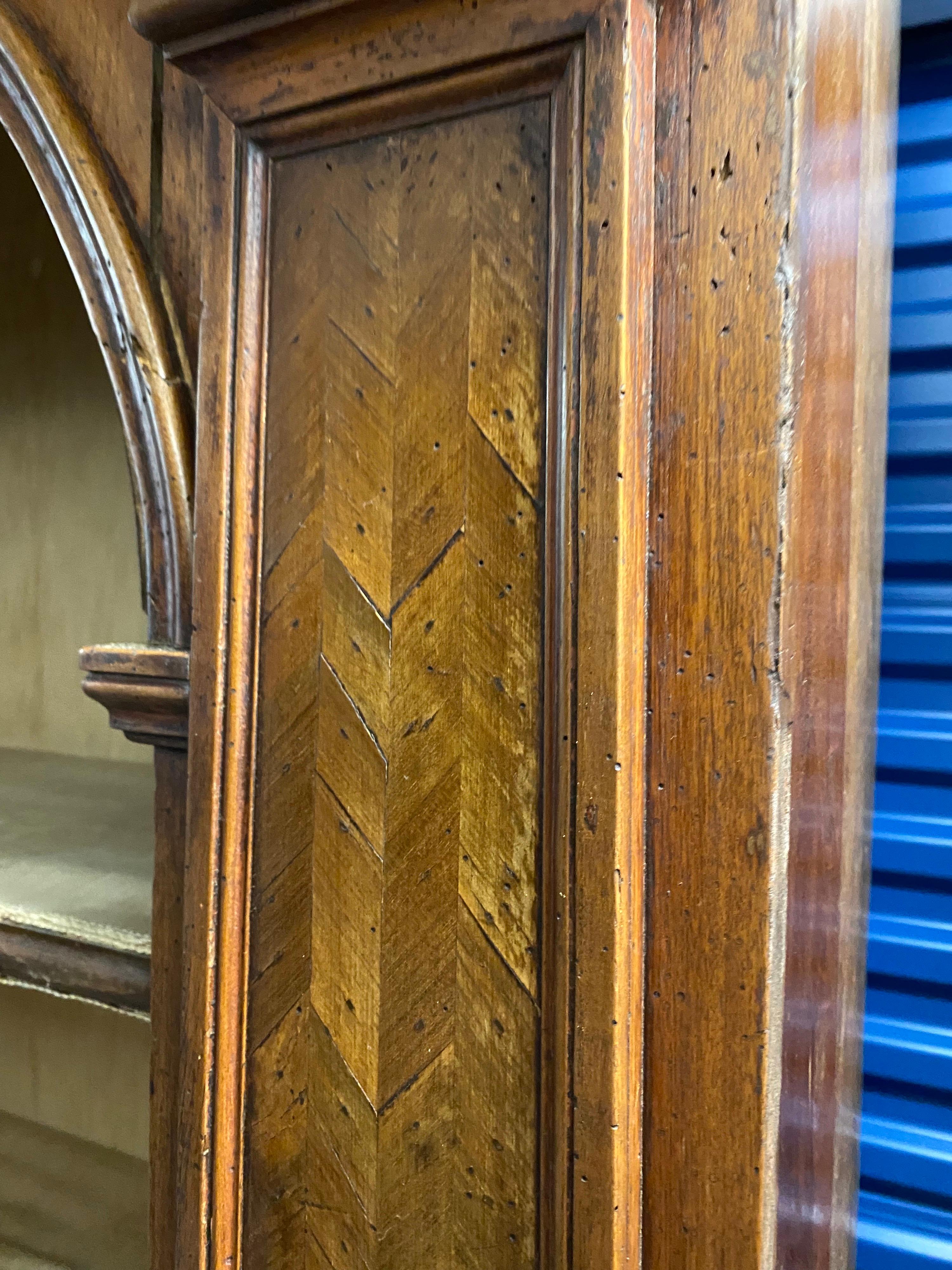 Rare & Unusual Set of Three 17th Century Italian Walnut Bookcases For Sale 1