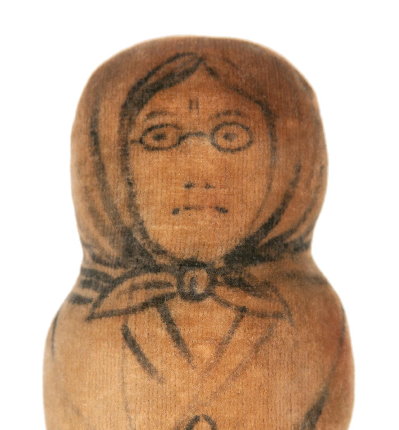 English Rare & Unusual Women's Suffrage Hand Painted Velveteen Pin Cushion ca 1880-1900