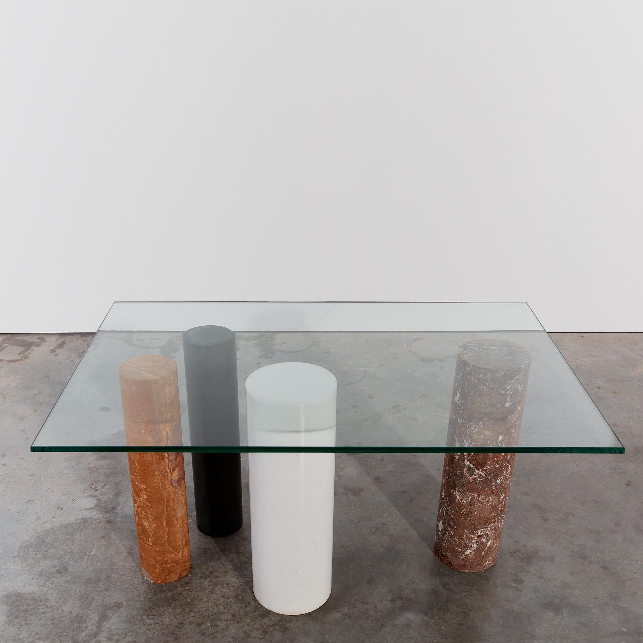 Post-Modern Rare Up&Up Marble and Glass Column Console For Sale