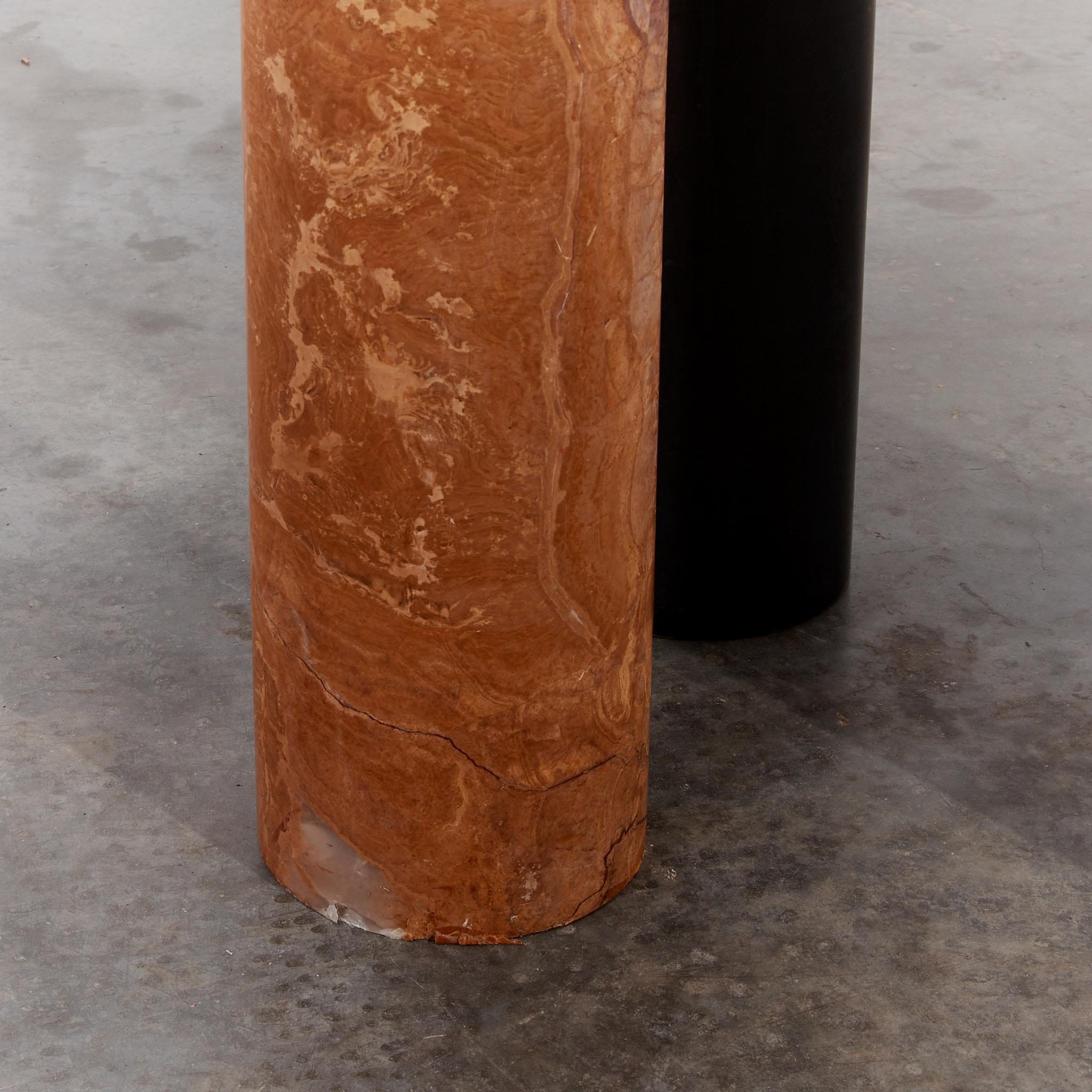 20th Century Rare Up&Up Marble and Glass Column Console For Sale