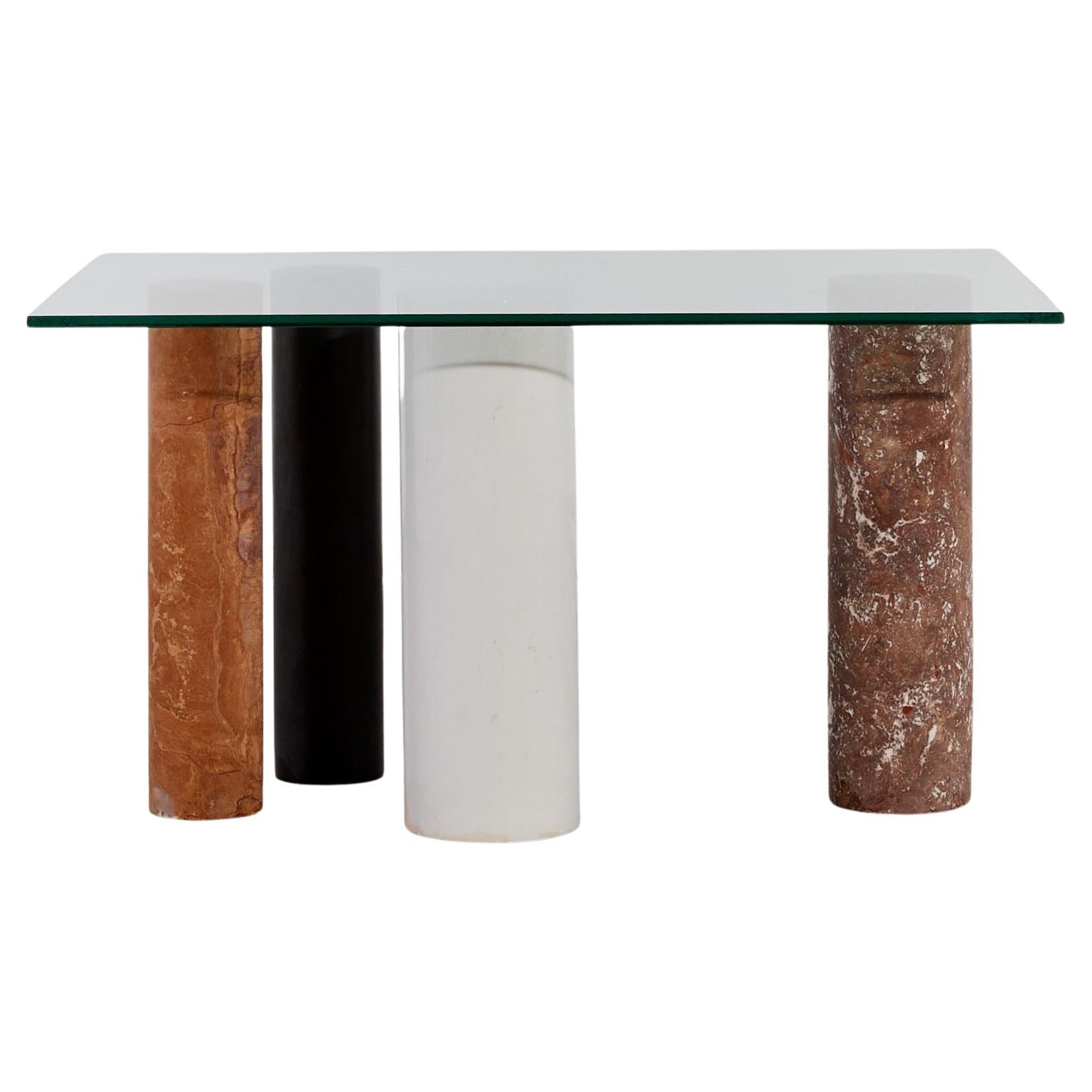 Rare Up&Up Marble and Glass Column Console For Sale