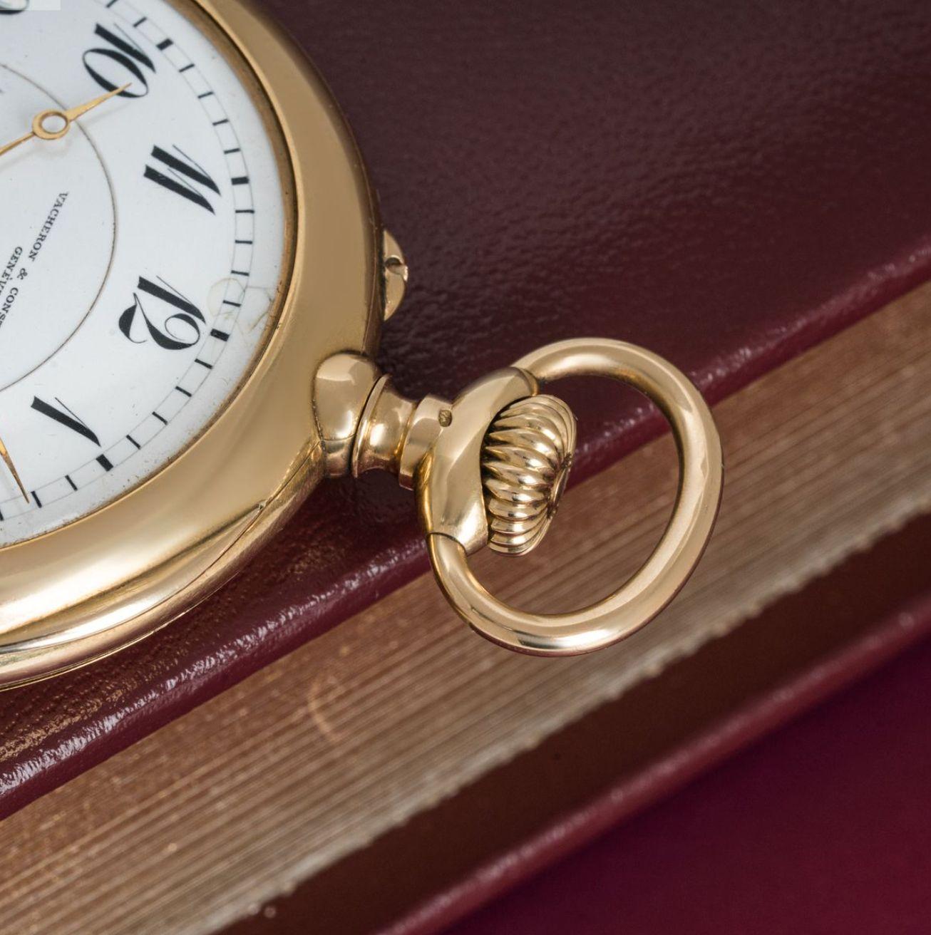 Rare Vacheron Constantin 18ct Gold Keyless Lever Open Face Pocket Watch C 1920s In Excellent Condition For Sale In London, GB