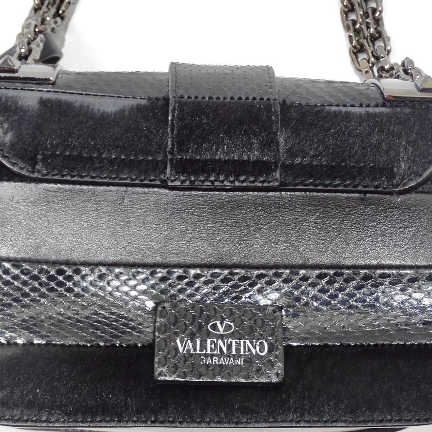 Rare Valentino Garavani B-Rockstud Leather Crossbody Bag Snakeskin Fur For Sale 7