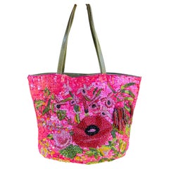 Rare Valentino Garavani Spring/Summer 2000 Runway Hand-Embroidered Tote Bag