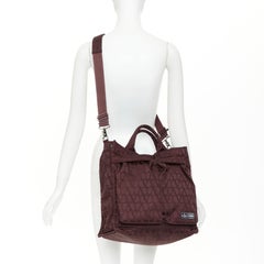 rare VALENTINO PORTER nylon VLOGO front pocket top handle crossbody tote bag