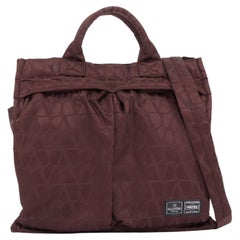 rare VALENTINO PORTER nylon VLOGO front pocket top handle crossbody tote bag