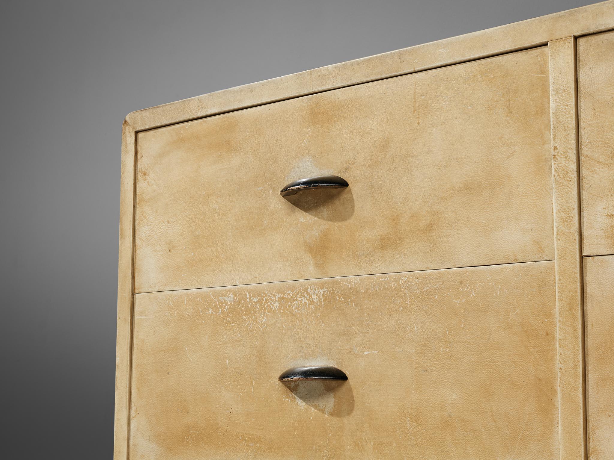 Mid-20th Century Rare Valzania Sideboard with Drawers in Parchment For Sale