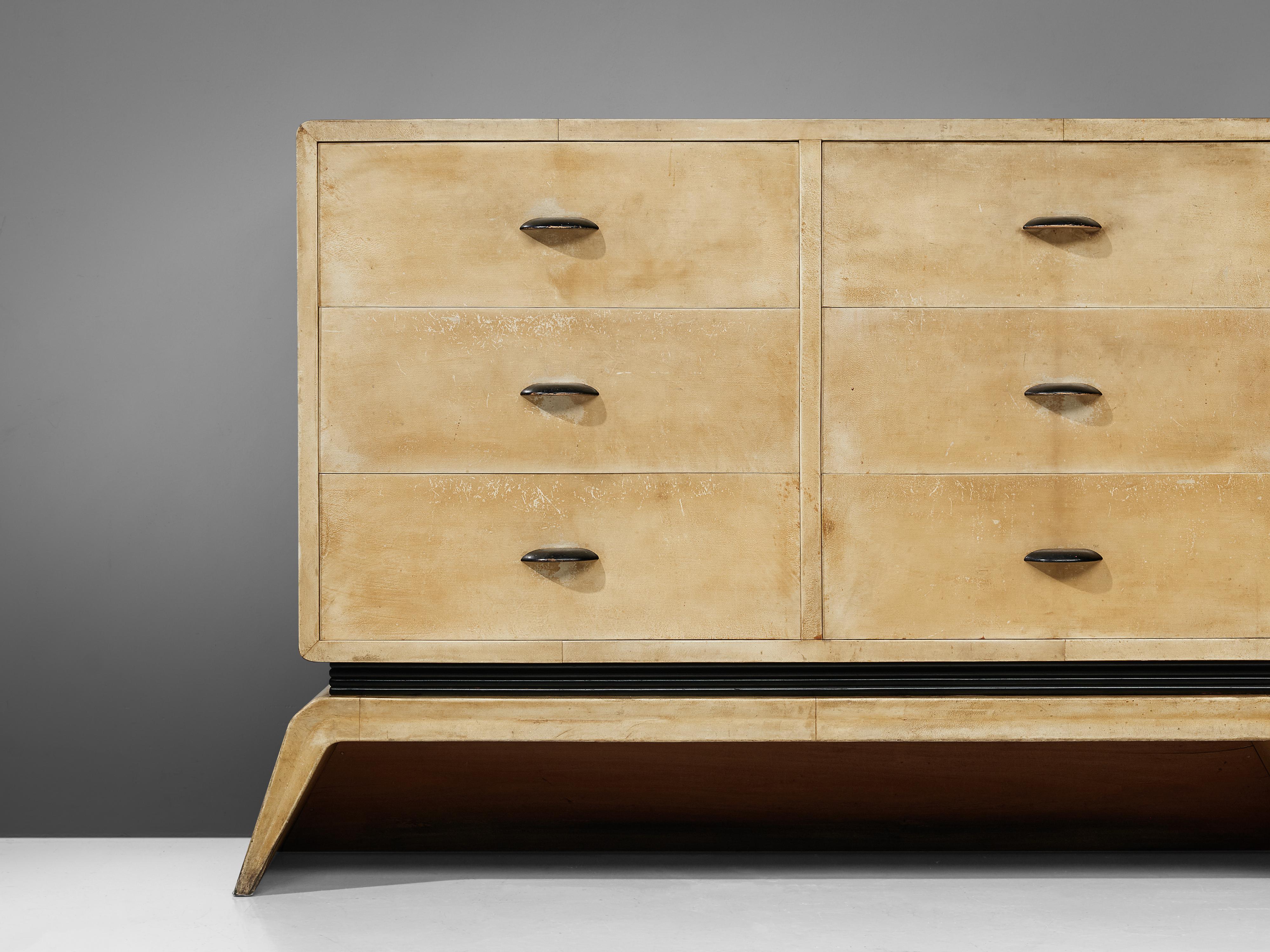 Rare Valzania Sideboard with Drawers in Parchment 2