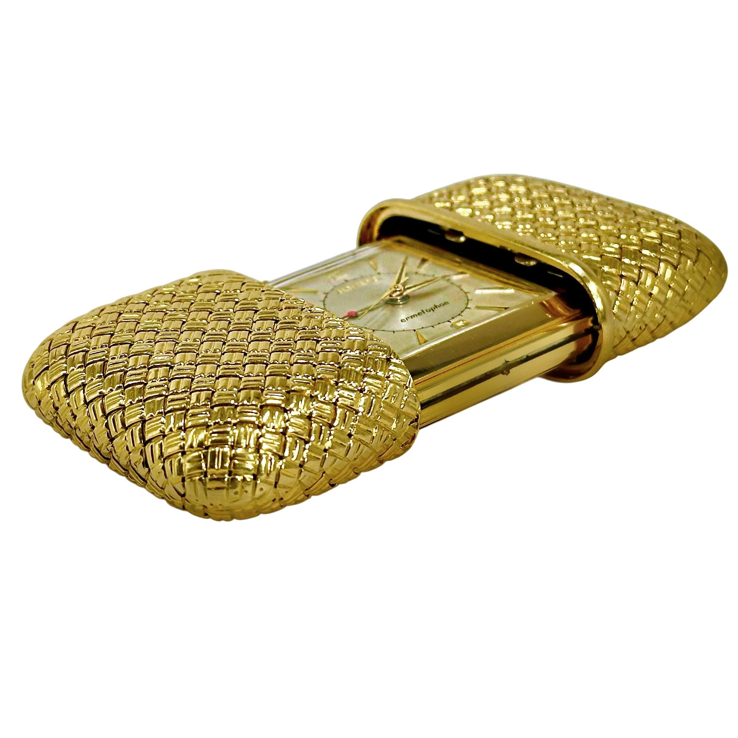 Seltene Van Cleef & Arpels Gold-Reiseuhr für Damen oder Herren im Angebot