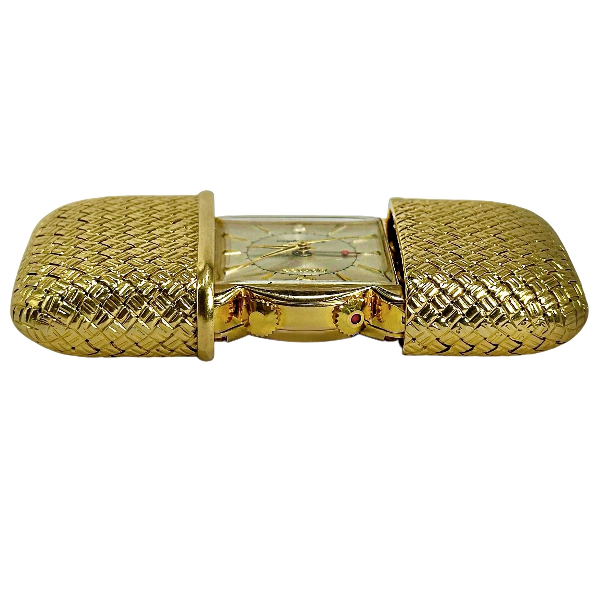 Seltene Van Cleef & Arpels Gold-Reiseuhr im Angebot 1