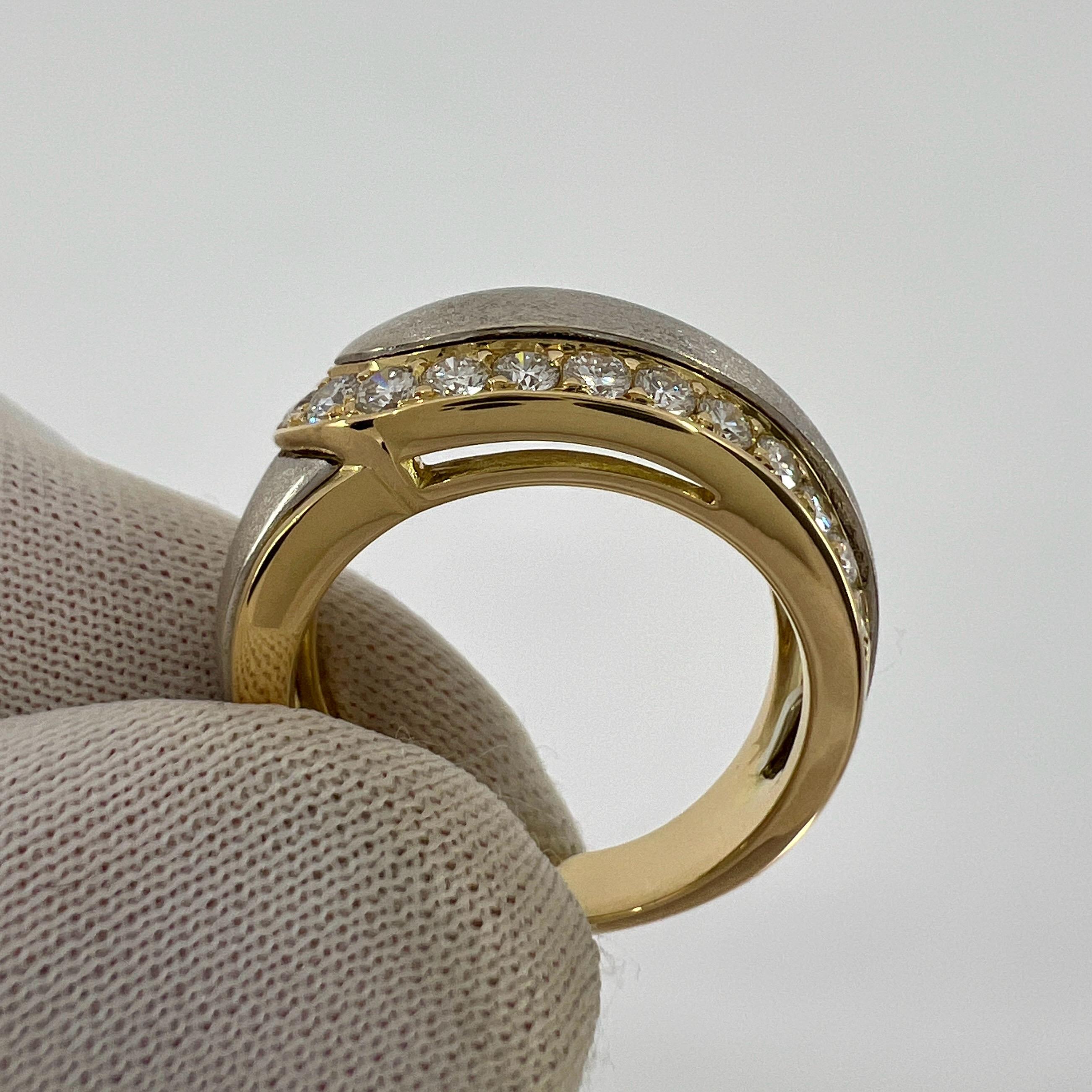Rare Van Cleef & Arpels 0.80ct Diamond 18k White And Yellow Gold Cocktail Ring For Sale 5