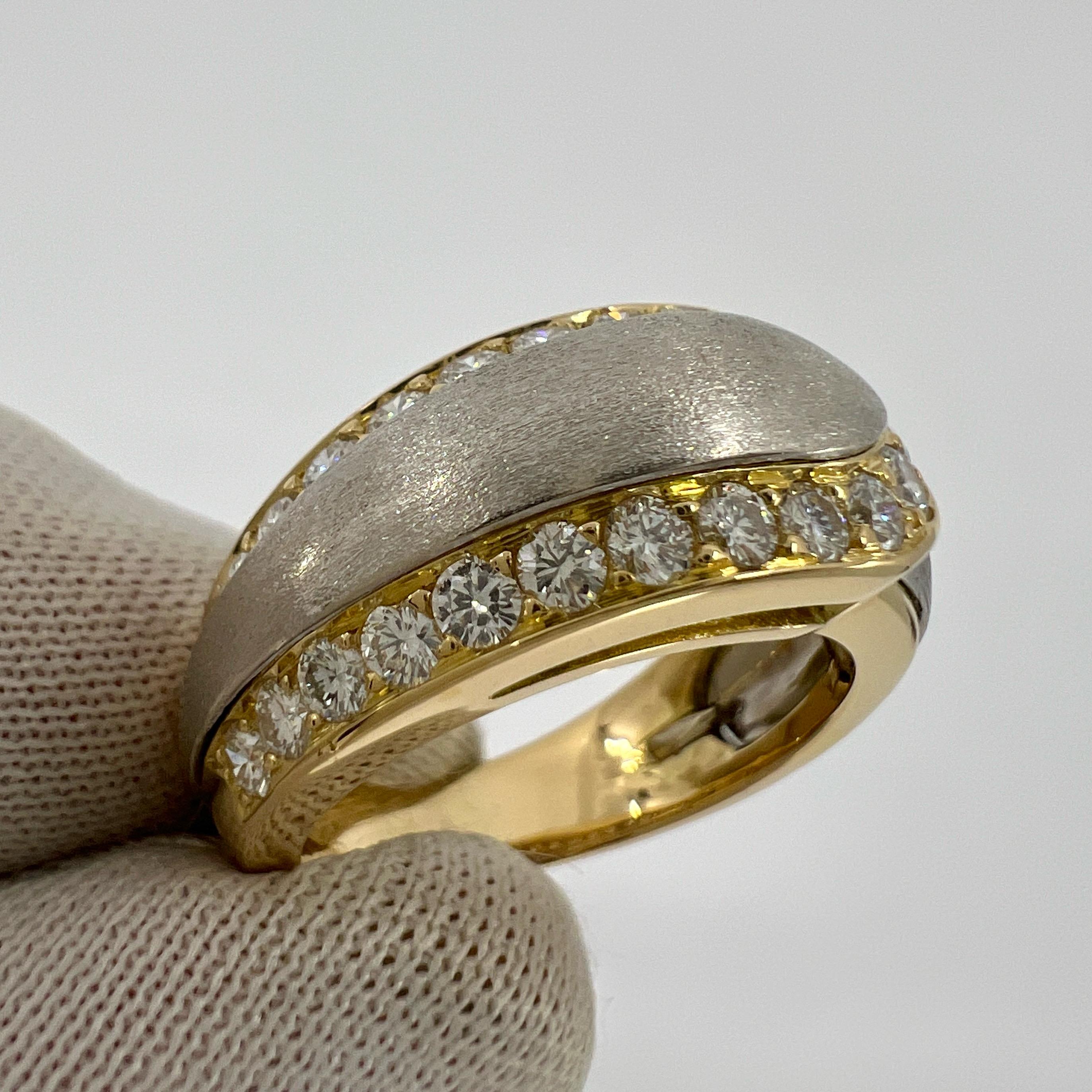 Rare Van Cleef & Arpels 0.80ct Diamond 18k White And Yellow Gold Cocktail Ring For Sale 2