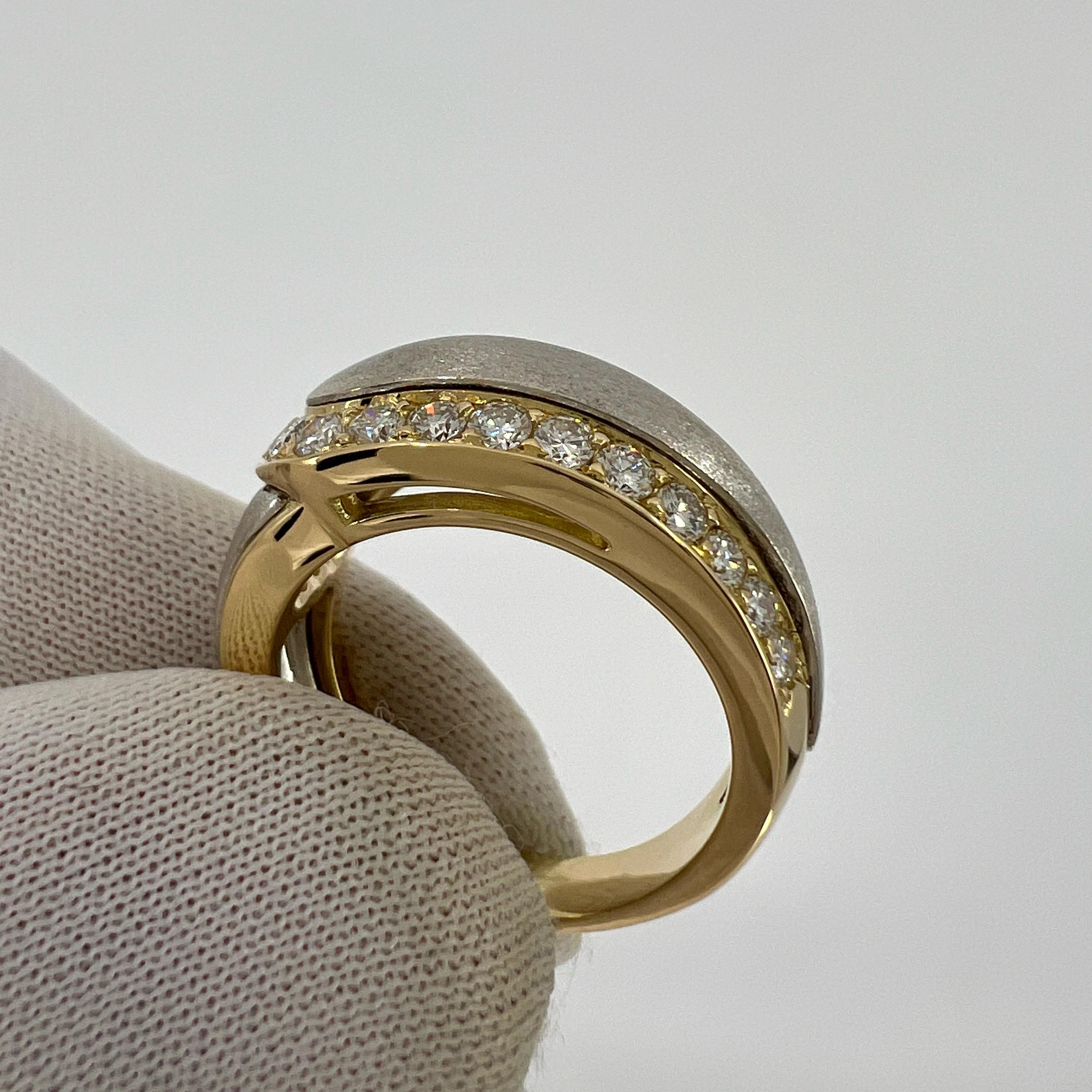 Rare Van Cleef & Arpels 0.80ct Diamond 18k White And Yellow Gold Cocktail Ring For Sale 3