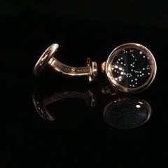 Rare Van Cleef & Arpels 18K Rose Gold Constellation Enamel Cufflinks 23.6g 18mm