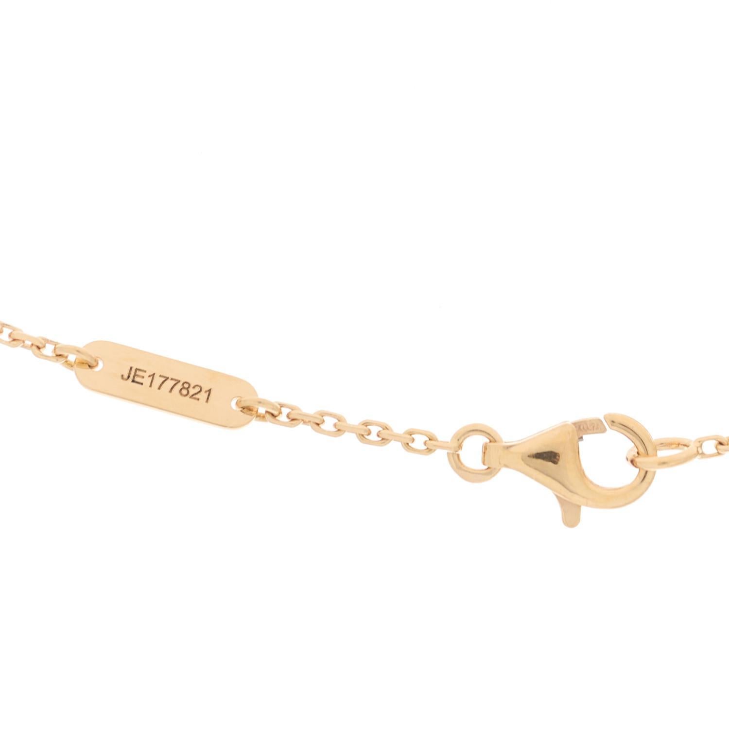 Rare Van Cleef & Arpels Or Rose 18k Diamond Grey Mop Vintage Alhambra Pendentif en vente 5