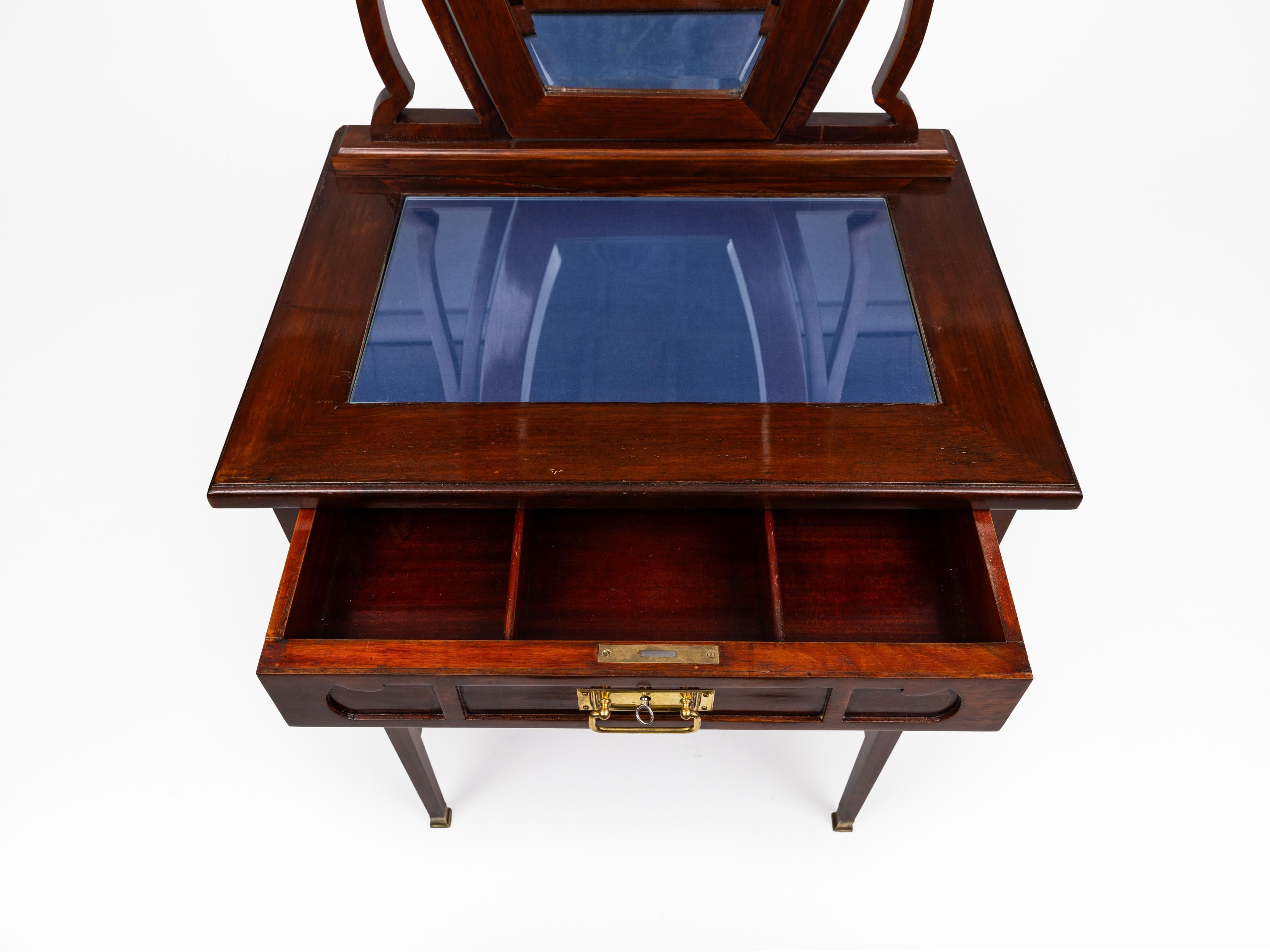 Austrian Rare Vanity Table, swivel mounted mirror, Art Nouveau Jugendstil, ~1910, Austria