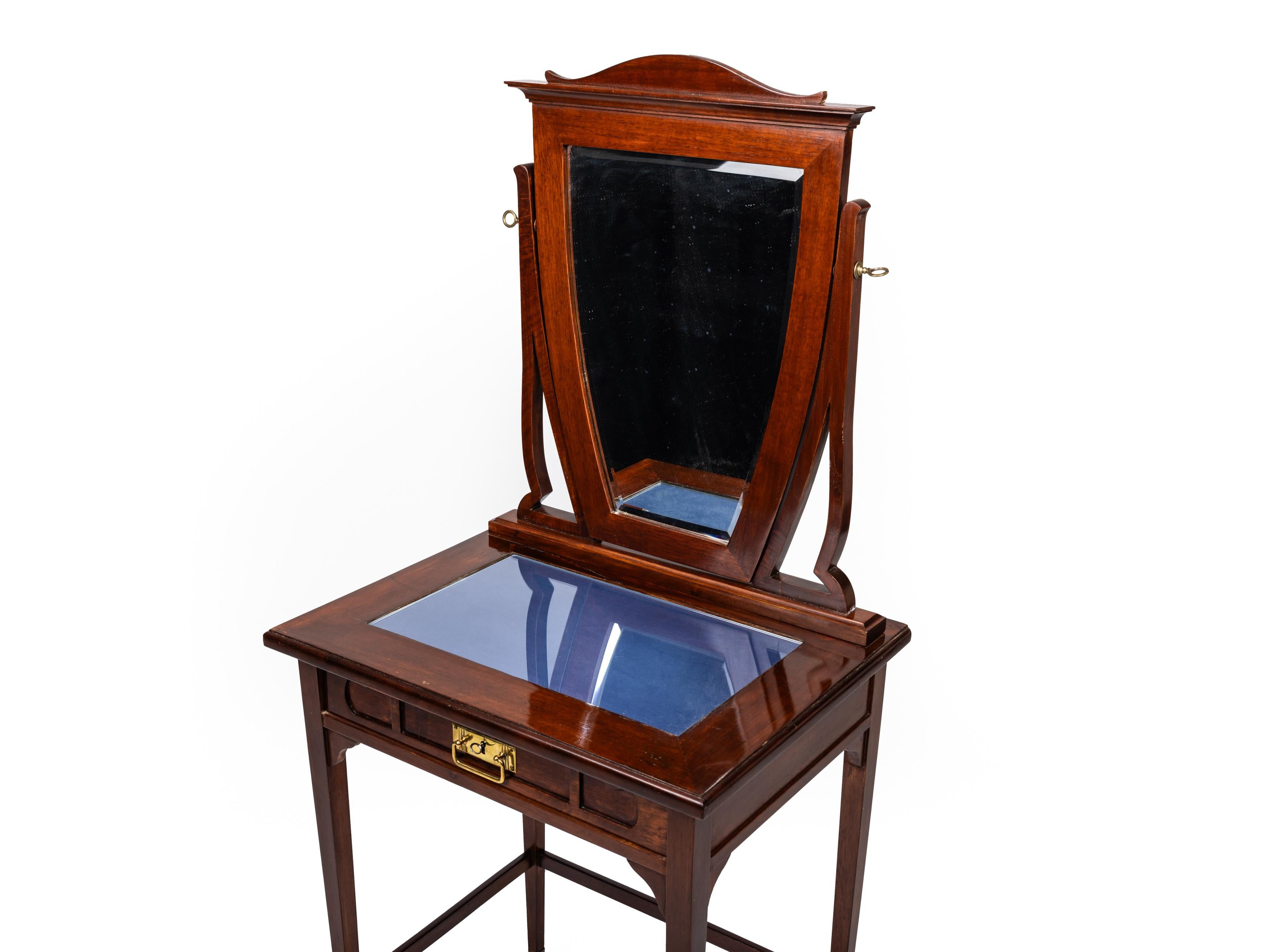 20th Century Rare Vanity Table, swivel mounted mirror, Art Nouveau Jugendstil, ~1910, Austria