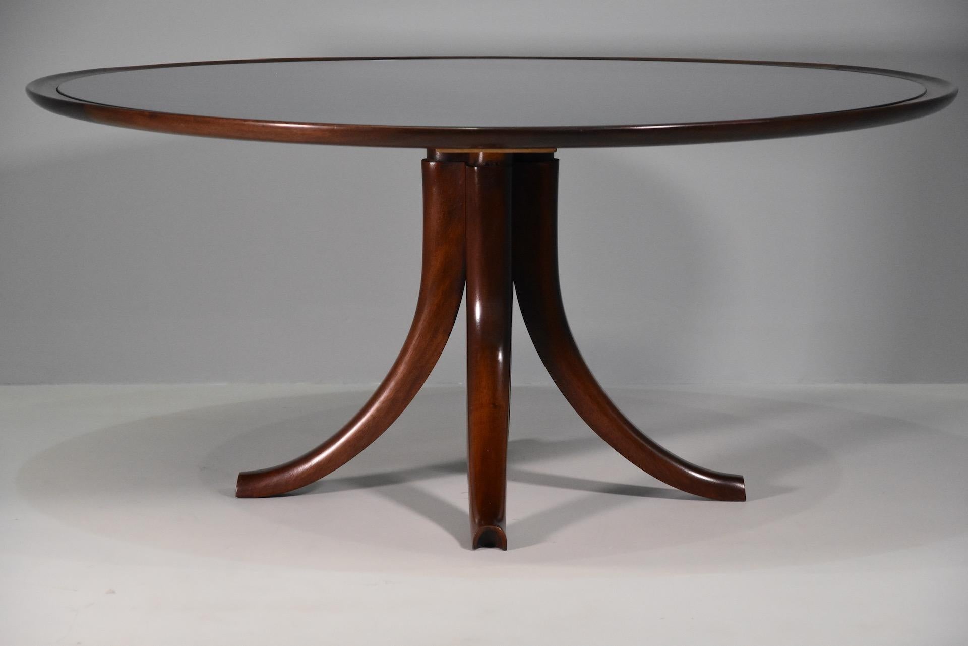 Rare Variant of Big Table Pietro Chiesa for Fontana Arte 1940 Whit Blue Mirror For Sale 2
