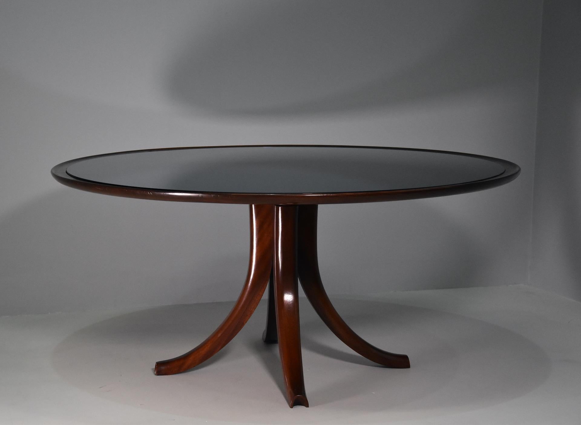 Variant rare de la grande table Pietro Chiesa pour Fontana Arte, 1940, miroir bleu Whit en vente 5