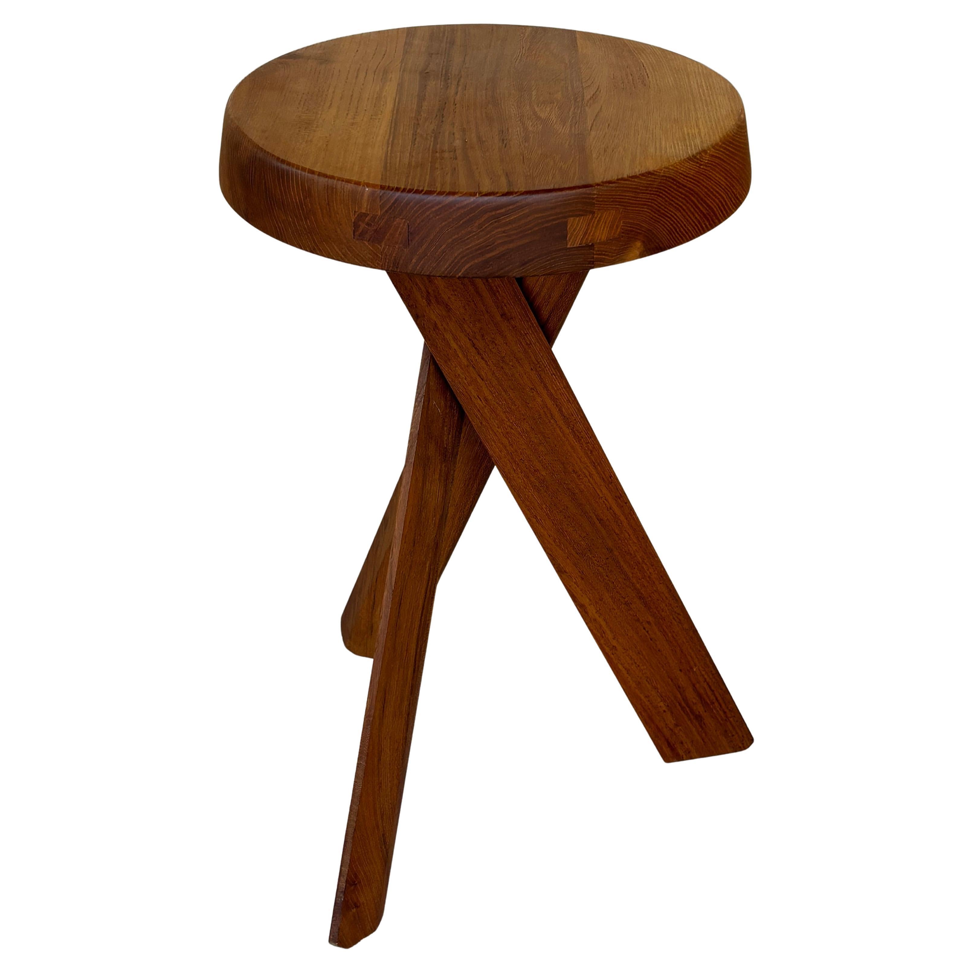 Rare variant of the S31 stool by Pierre Chapo, special order For Sale