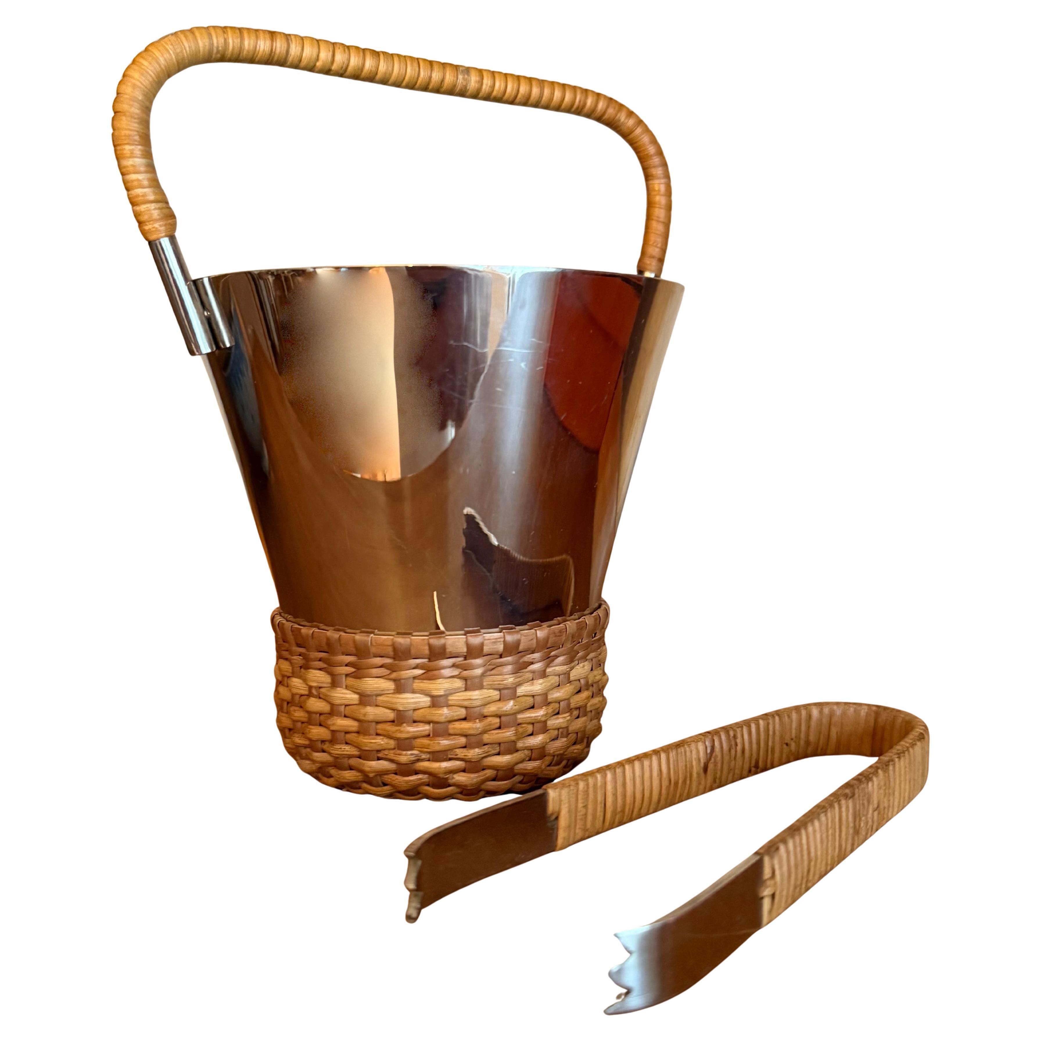 rare variation of carl auböck´s ice bucket no. 3703 with tongs For Sale