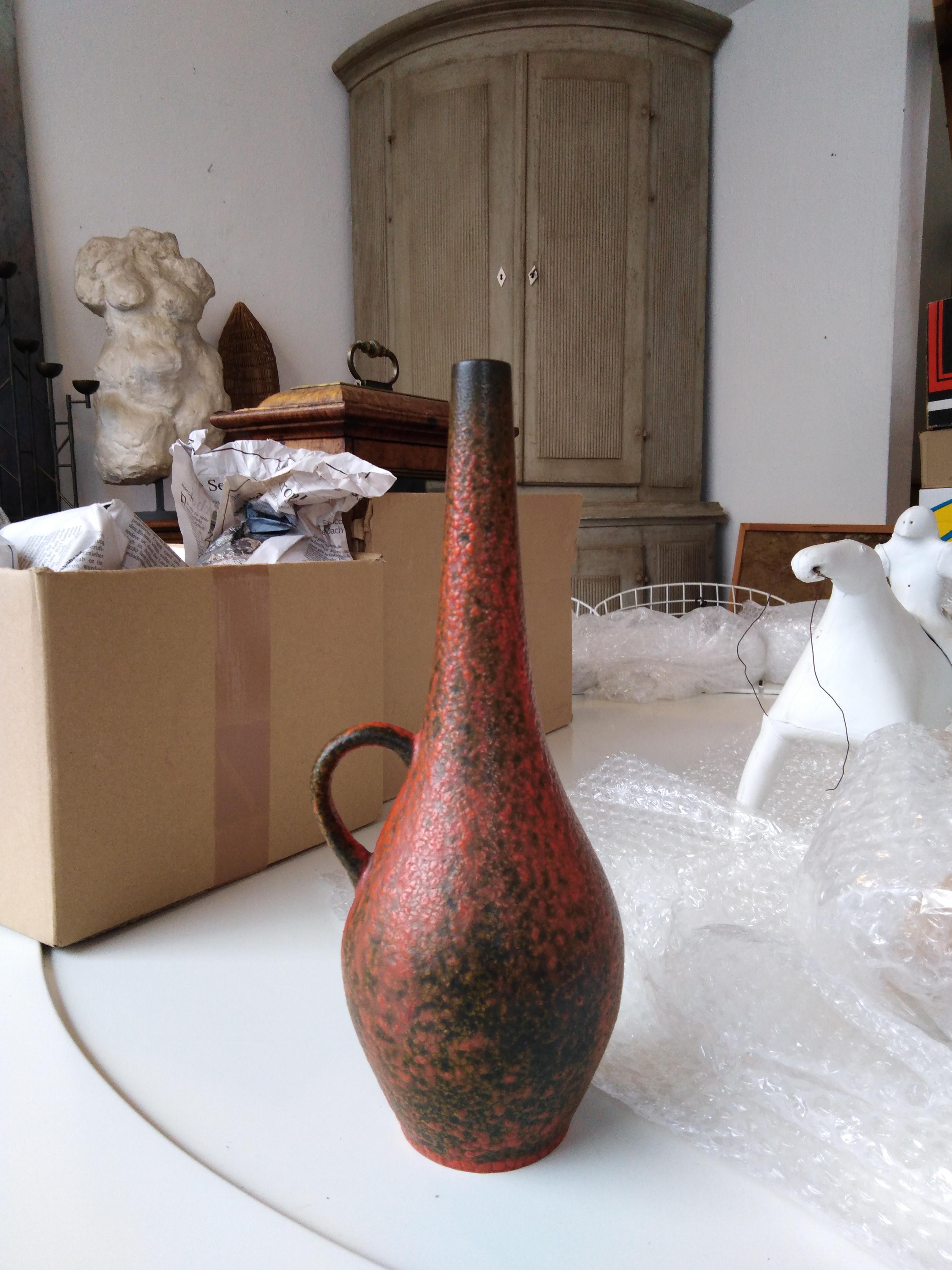 Vaso decorativo in ceramica di Kurt Tschörner per Ruscha. Buone condizioni d'uso. 
Nessuna scheggiatura o incrinatura.