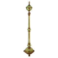 Rare Vaseline Glass Standard Lamp, circa 1890