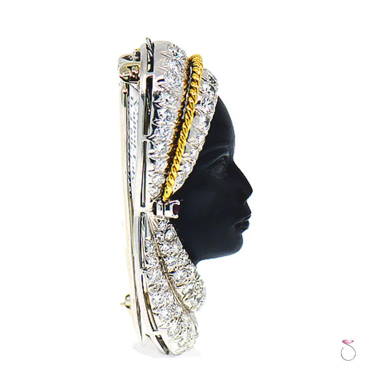 Rare Veiled Lady Brooch In Excellent Condition For Sale In Honolulu, HI