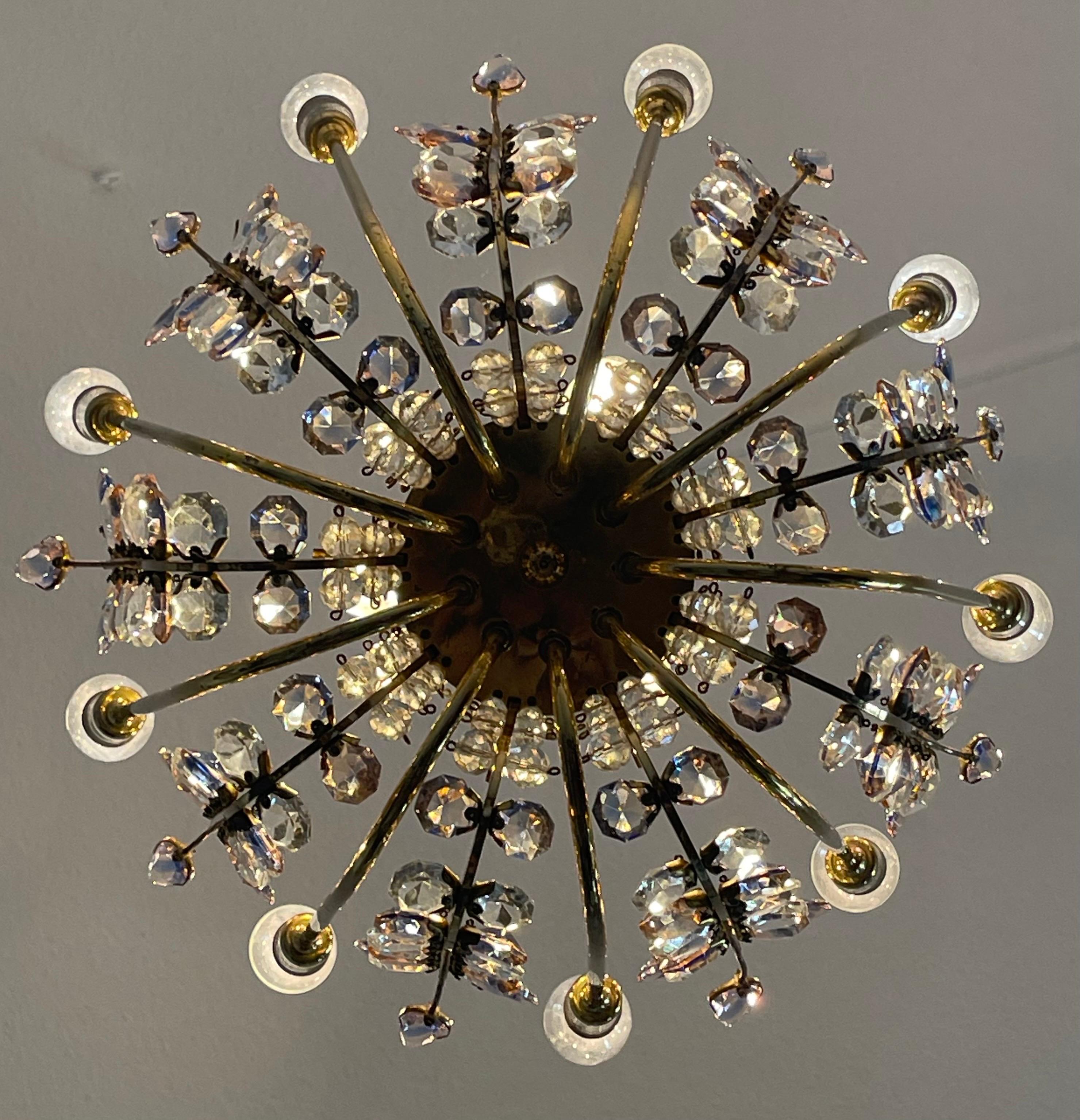 Rare Veinnese Amethyst Chandelier by Oswald Haerdtl for Bakalowits, 1950s For Sale 3